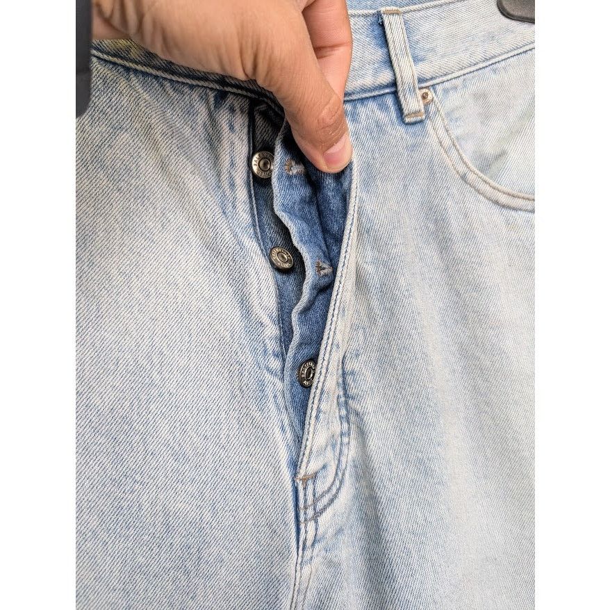 Balenciaga o1rshd1 Organic Japanese Twill Sticker Baggy Pant Dirty Blue Size US 30 / EU 46 - 8 Thumbnail