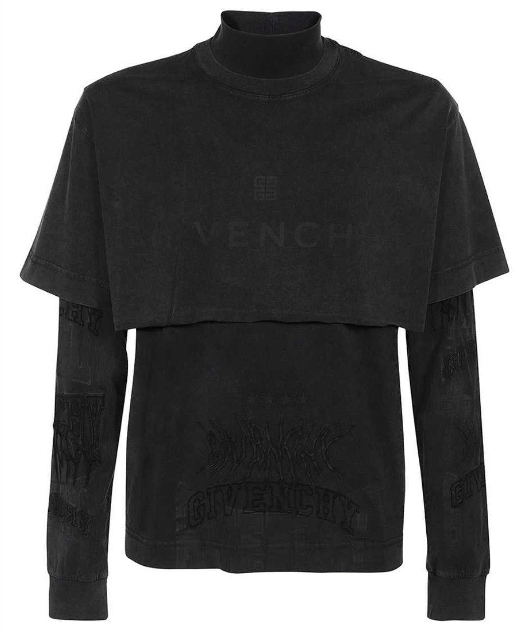 Givenchy Double Layer Embroidered Long Sleeve Tee Shirt