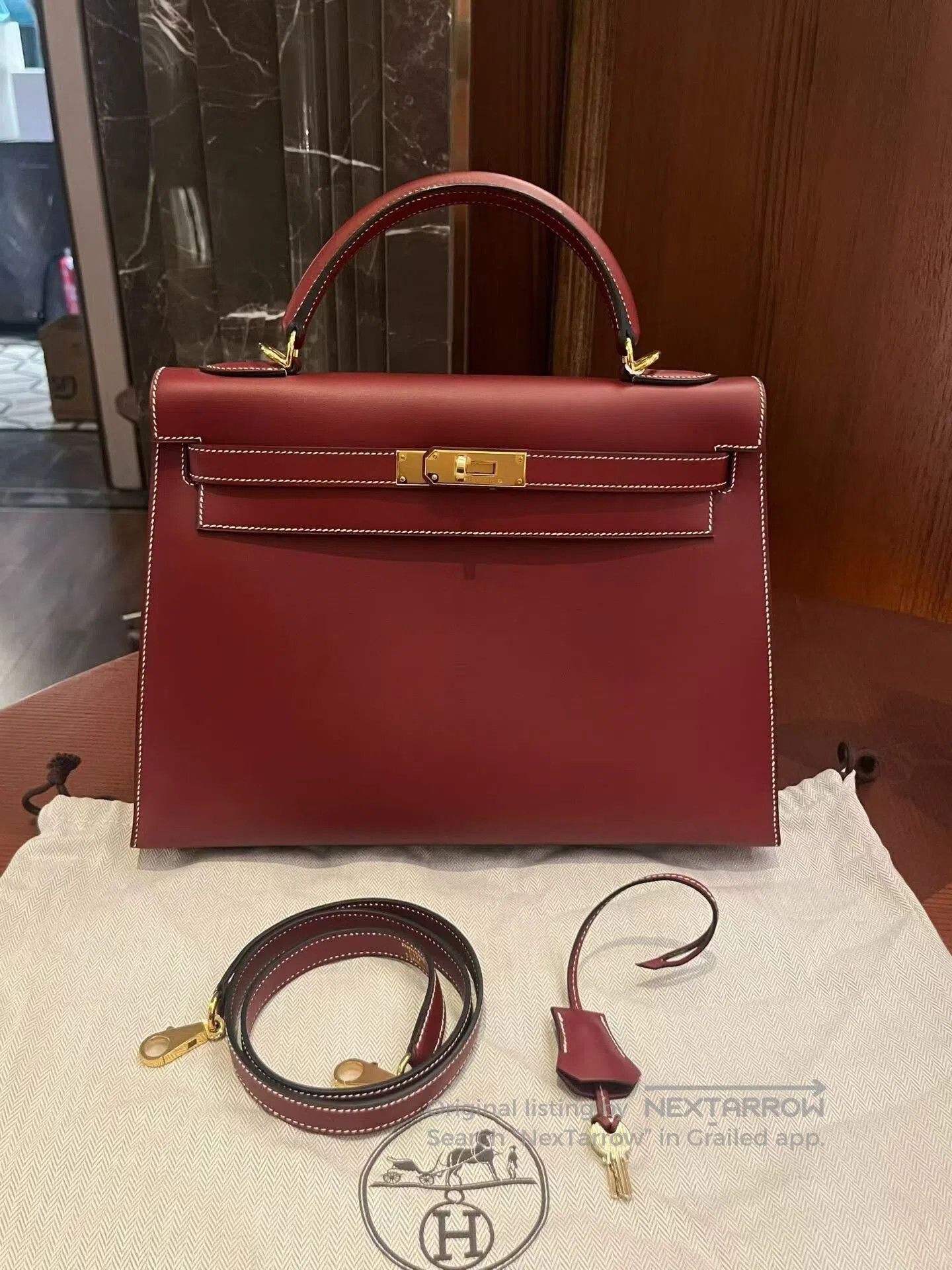 Hermes Hermes Kelly 32 Vintage Burgundy Handbag. Size ONE SIZE - 1 Thumbnail