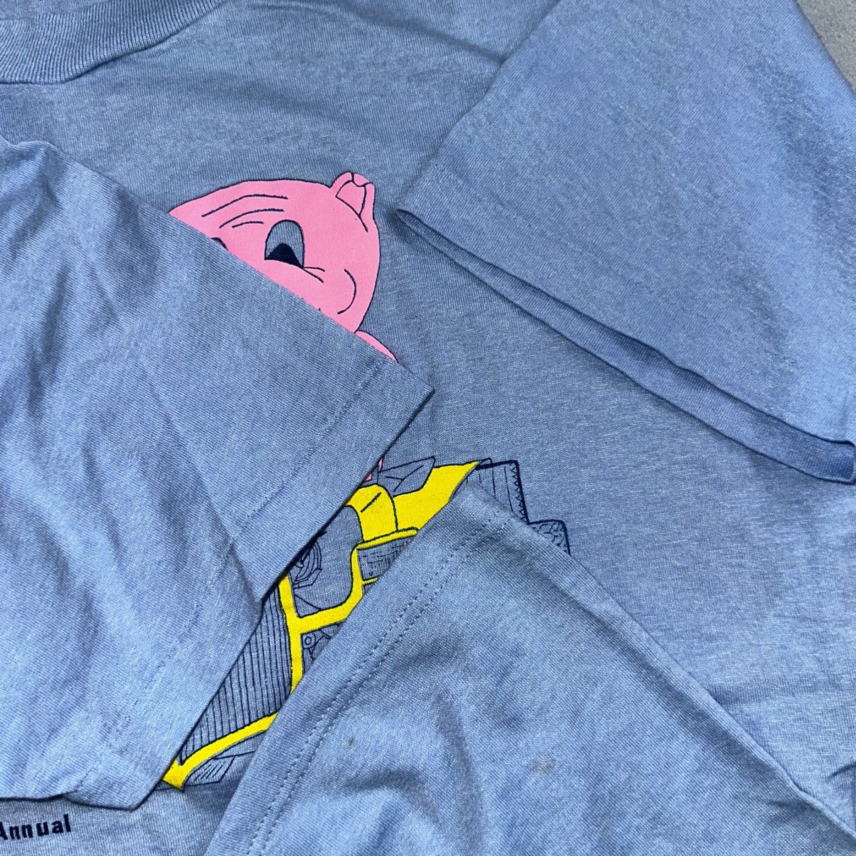 Jerzees VINTAGE Jerzees T-Shirt 80s Pig Run and Feed Blue XL Men Short Sleeve Crew Neck Graphic Print Size US XL / EU 56 / 4 - 6 Thumbnail