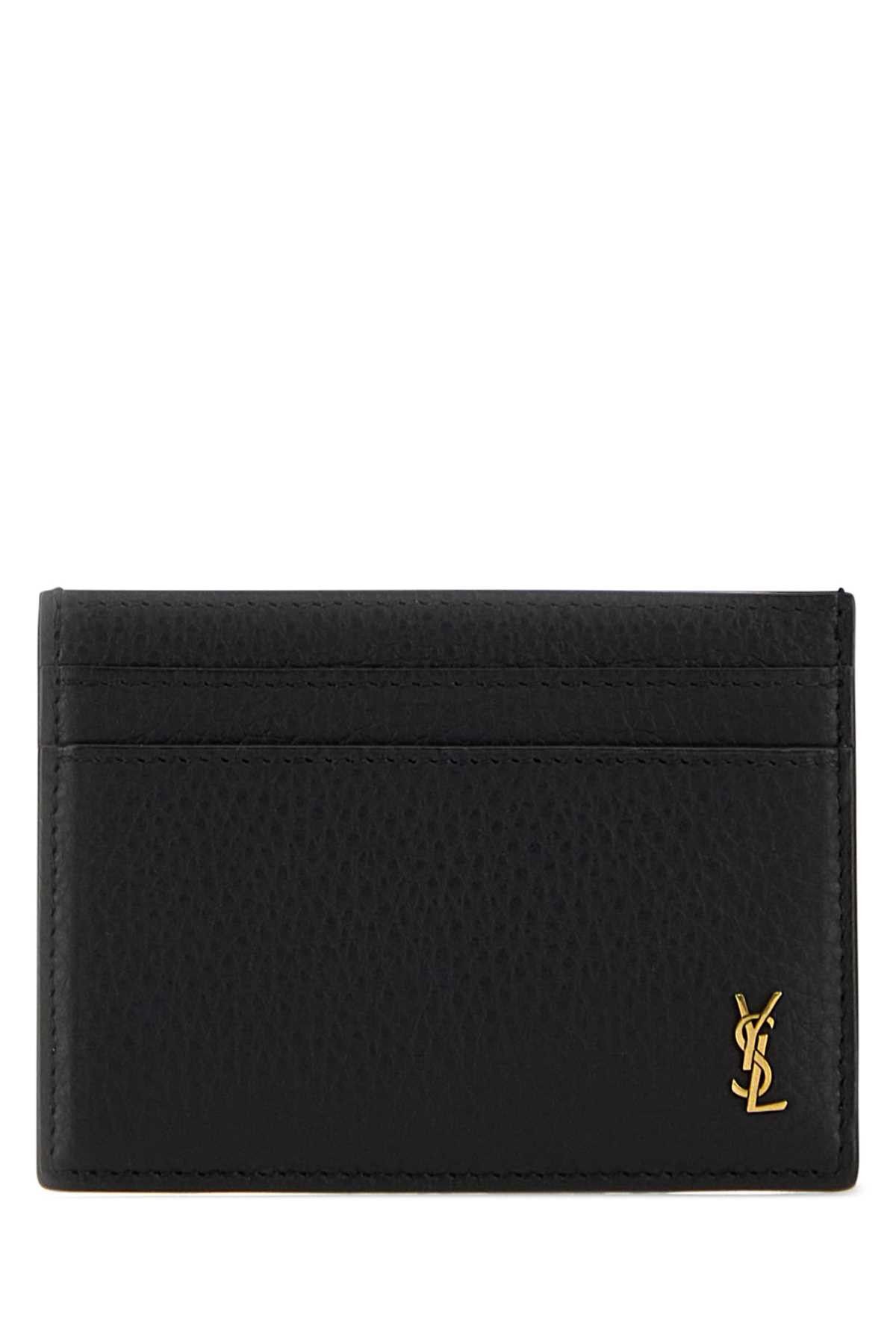 Saint Laurent Paris Black Leather Card Holder Size ONE SIZE - 1 Thumbnail