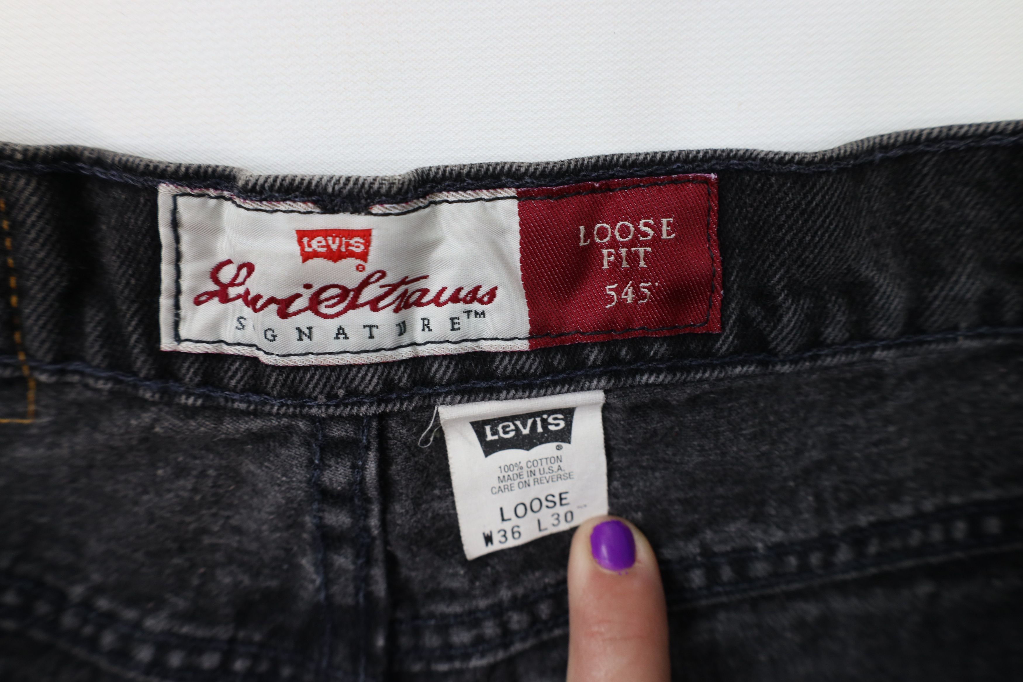 Levi's Vintage 90s Levis 545 Loose Fit Denim Jeans Black USA Size US 36 / EU 52 - 6 Thumbnail