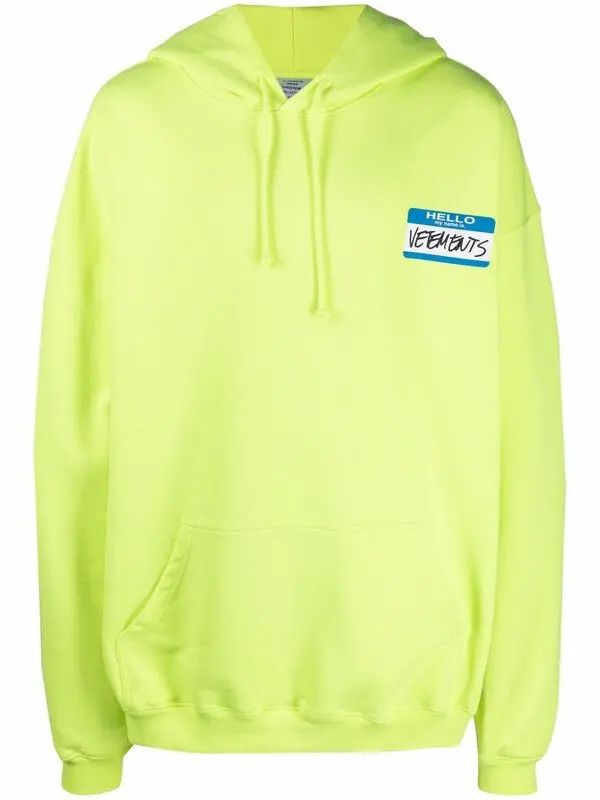 Vetements o1y0924 Hooded Sweatshirt in Acid Green Size US XL / EU 56 / 4 - 1 Thumbnail