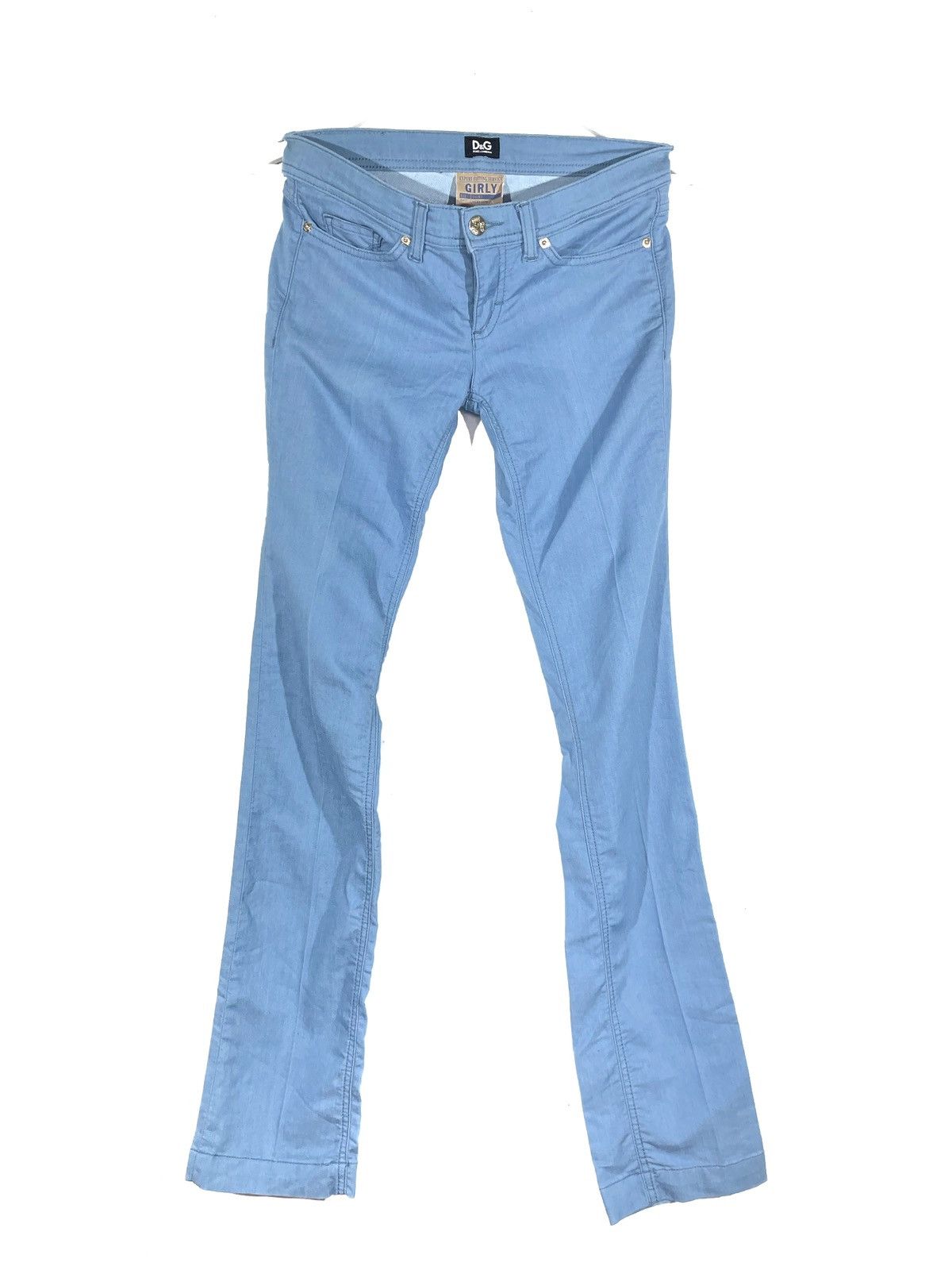 Designer × Dolce & Gabbana Women Slim Blue Jeans Dolce & Gabbana Size 26 Low Rise Girly Size 28" / US 6 / IT 42 - 1 Thumbnail