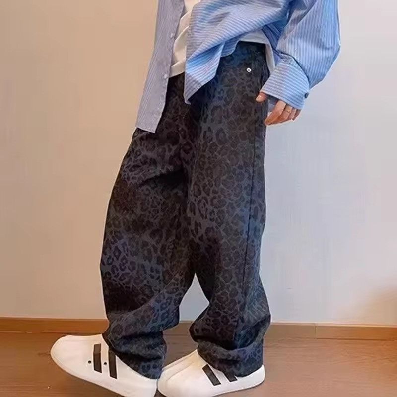 Jean 🔥 Rare Baggy Leopard Jeans | Y2K Grunge Streetwear Vibes | Size US 32 / EU 48 - 1 Thumbnail