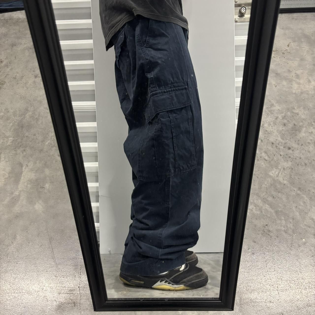 Japanese Brand × Vintage Crazy Vintage Y2K/2000s Baggy Navy Blue Skater Wide Leg Cargo Pants! Size US 40 / EU 56 - 2 Thumbnail