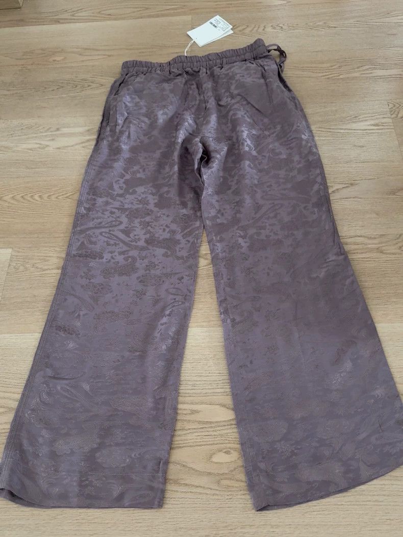 Acne Studios Acne Studios Satin-textured purple-gray straight-leg pants Size US 36 / EU 52 - 1 Thumbnail