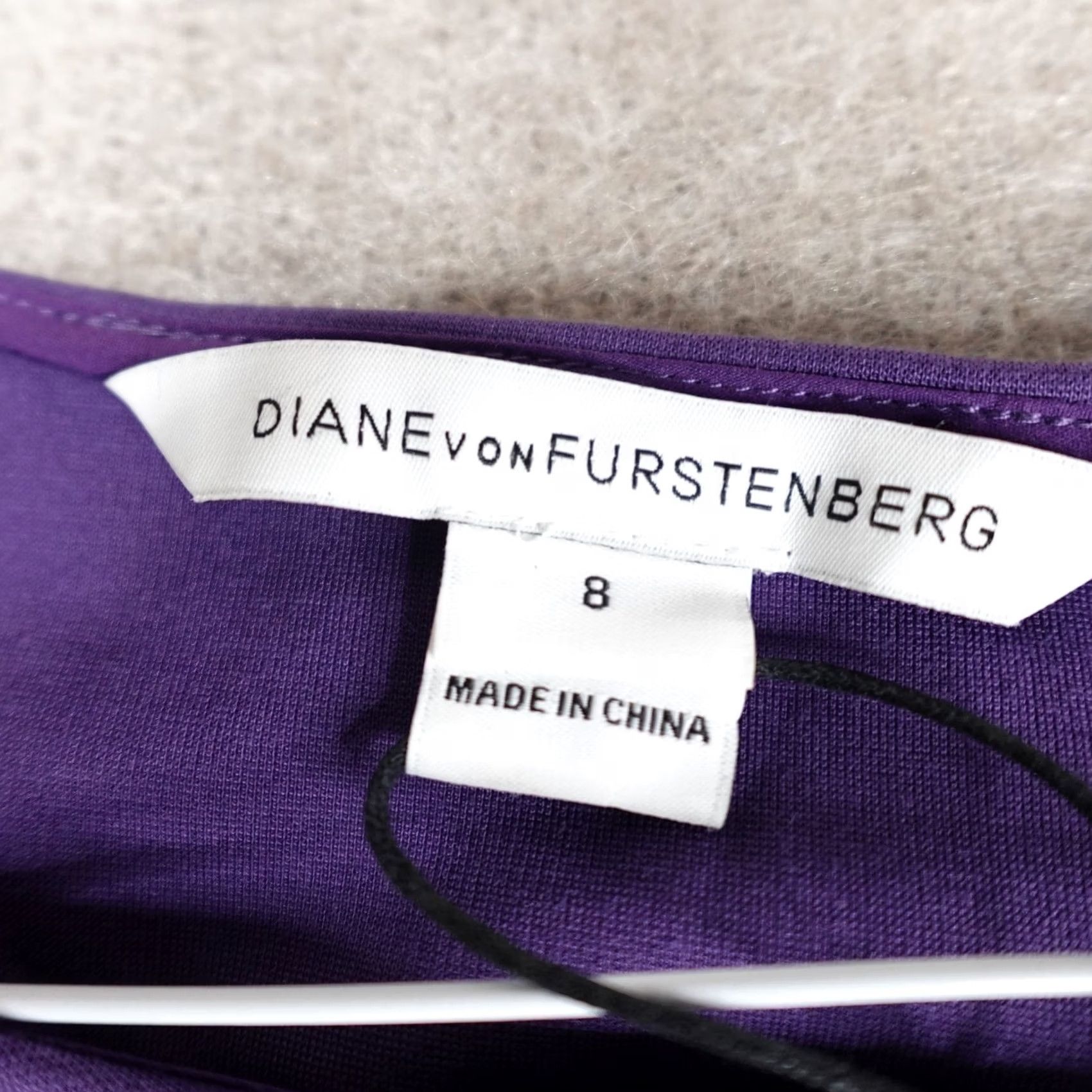 Diane von Furstenberg Diane von Furstenberg Dress 8 Purple Solid Dayna Ruched Fit & Flare Knee Length Womens Size M / US 6-8 / IT 42-44 - 2 Thumbnail