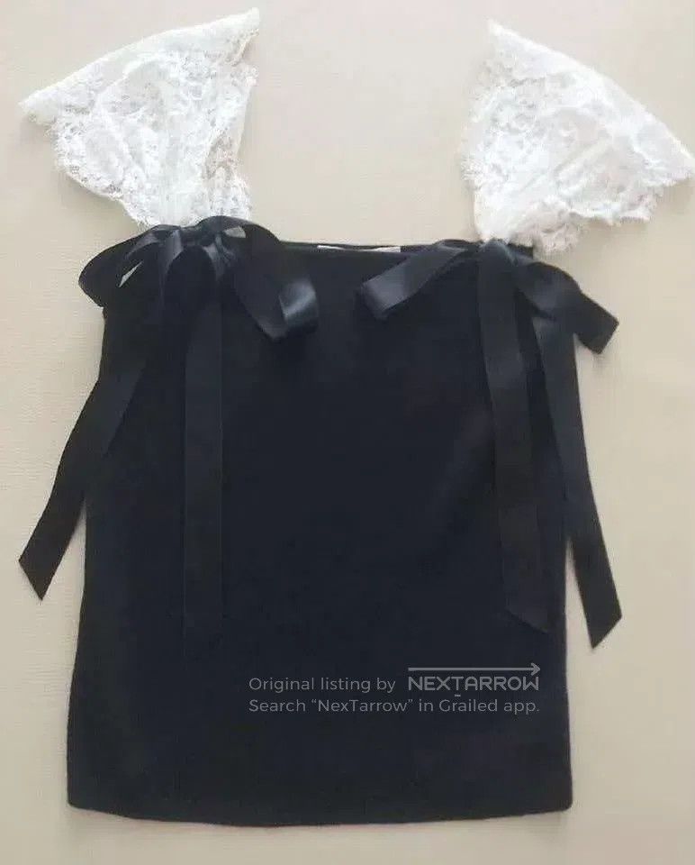 Valentino Valentino Black lace ribbon top Size M / US 6-8 / IT 42-44 - 5 Thumbnail