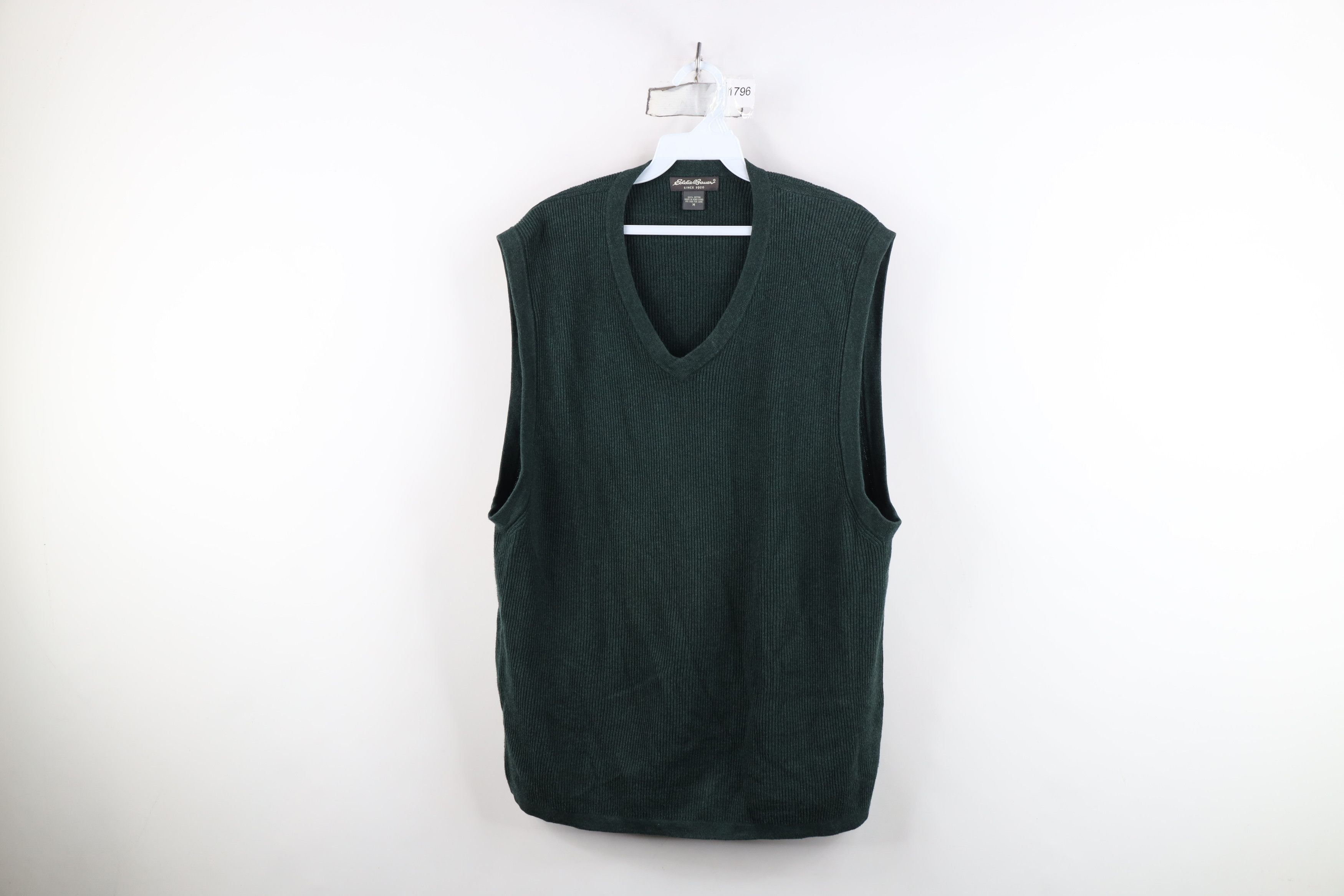 Eddie Bauer Vintage 90s Y2K Eddie Bauer Ribbed Knit Sweater Vest Green Size US M / EU 48-50 / 2 - 1 Thumbnail