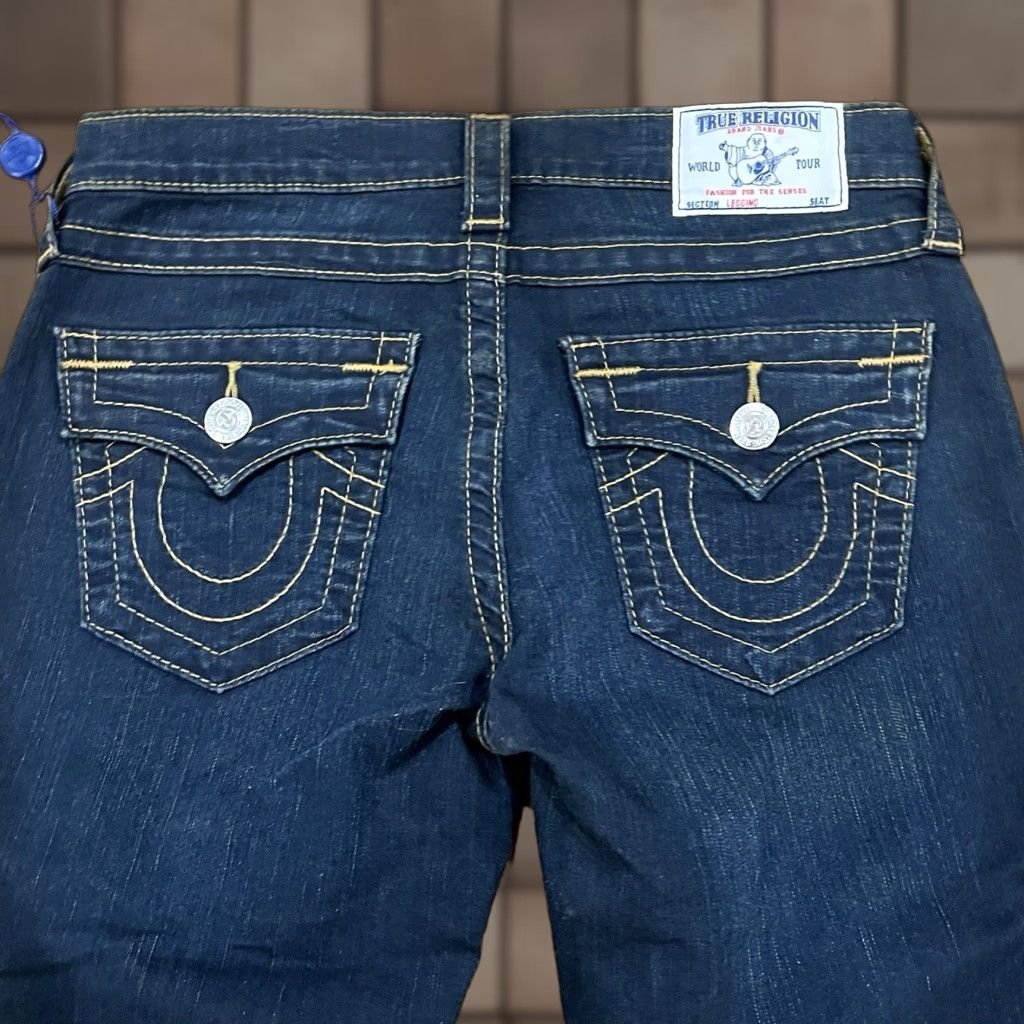 True Religion VINTAGE True Religion Womens Jeans Size 28 Blue Straight Leg 90s Style Cotton Blend Size 28" / US 6 / IT 42 - 1 Thumbnail