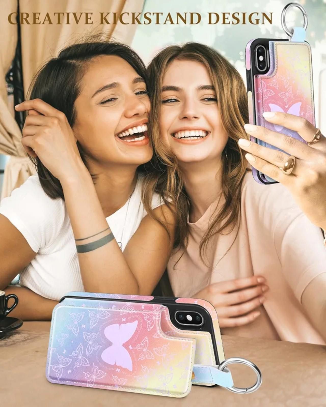 Other iPhone XS Max Wallet Case Butterfly Pattern Size ONE SIZE - 6 Thumbnail