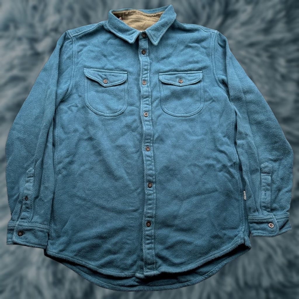 Vintage VINTAGE Fayettechill Local Dave Shacket Powdered Steel Mens Large Flannel Pockets Blue Shirt Size US L / EU 52-54 / 3 - 1 Thumbnail
