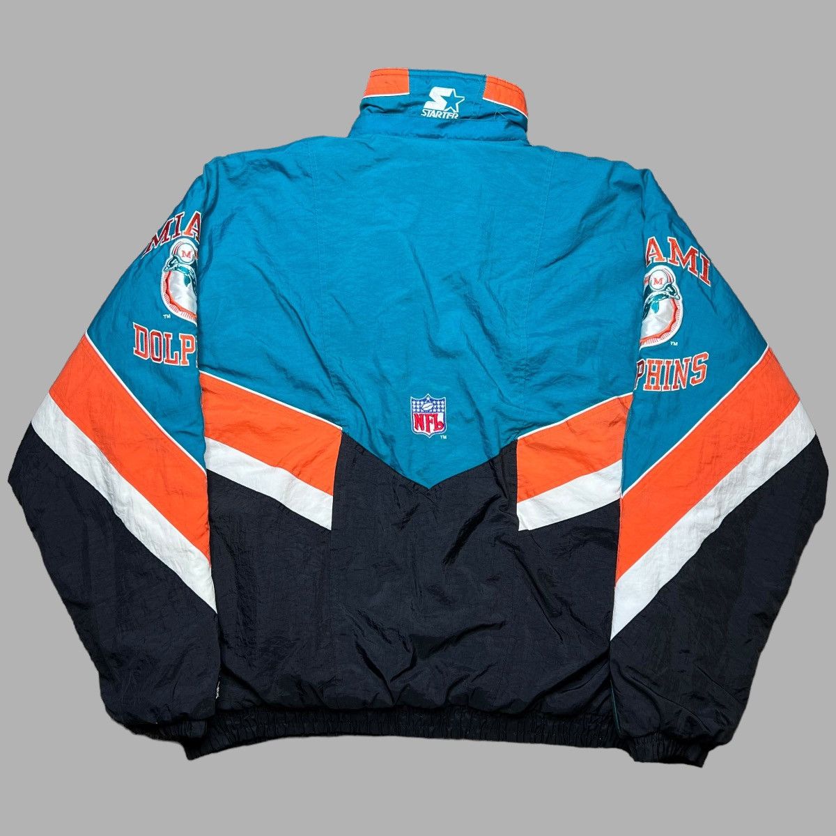 NFL × Starter × Vintage Vtg 1990s NFL Miami Dolphins Zip Up Starter Puffer Jacket Size US XL / EU 56 / 4 - 3 Thumbnail
