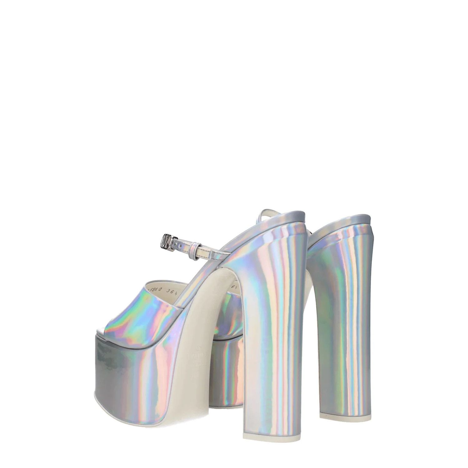 Valentino ob1o1e1224 Patent Leather Sandals in Silver Size US 10 / IT 40 - 4 Thumbnail