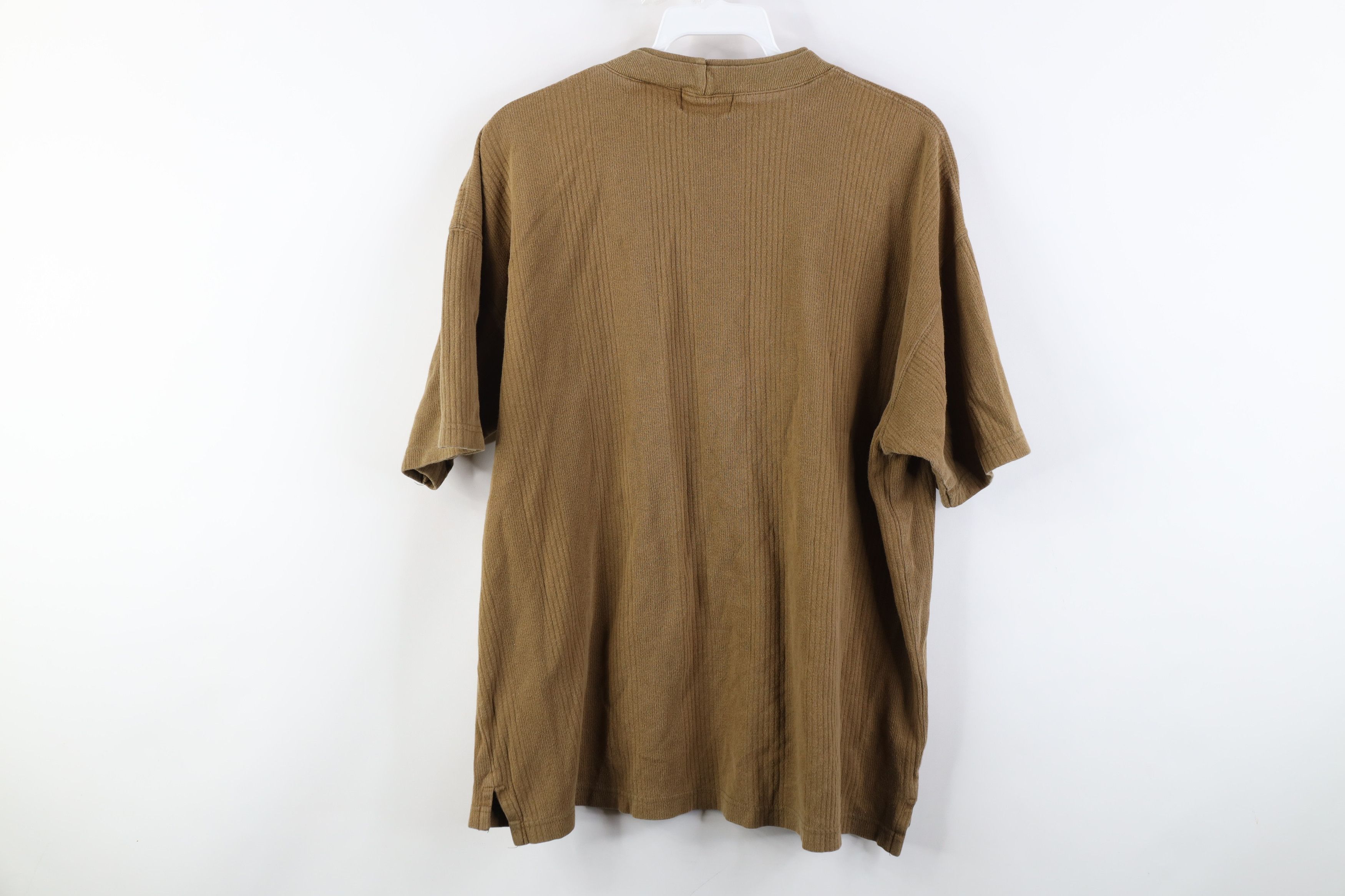 Vintage Vintage 90s Streetwear Striped Ribbed Knit T-Shirt Breen Size US M / EU 48-50 / 2 - 10 Thumbnail