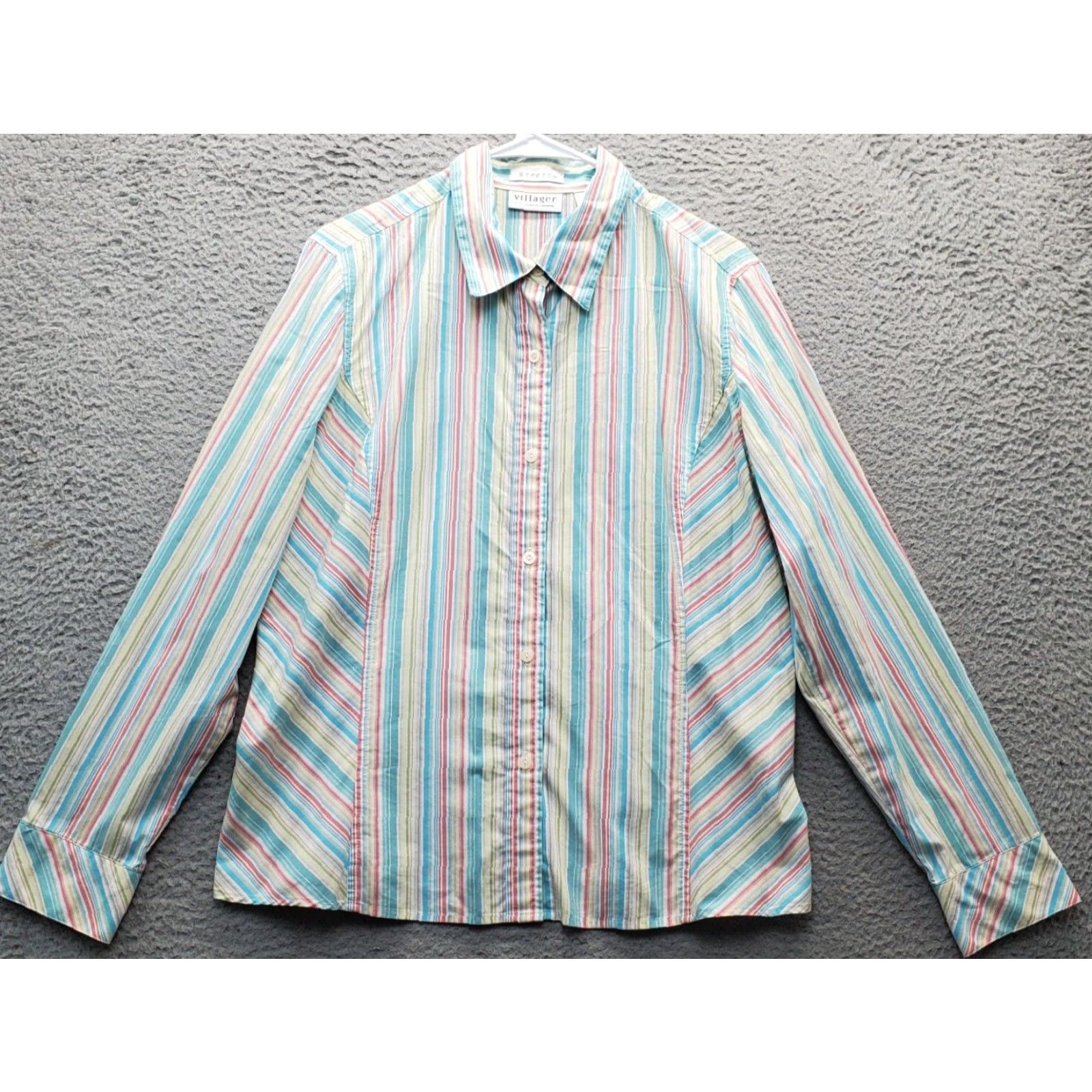 Liz Claiborne Liz Claiborne Villager Shirt Womens Size 16 Multicolor Striped Button Down Top Size XXL / US 16-18 / IT 52-54 - 2 Thumbnail