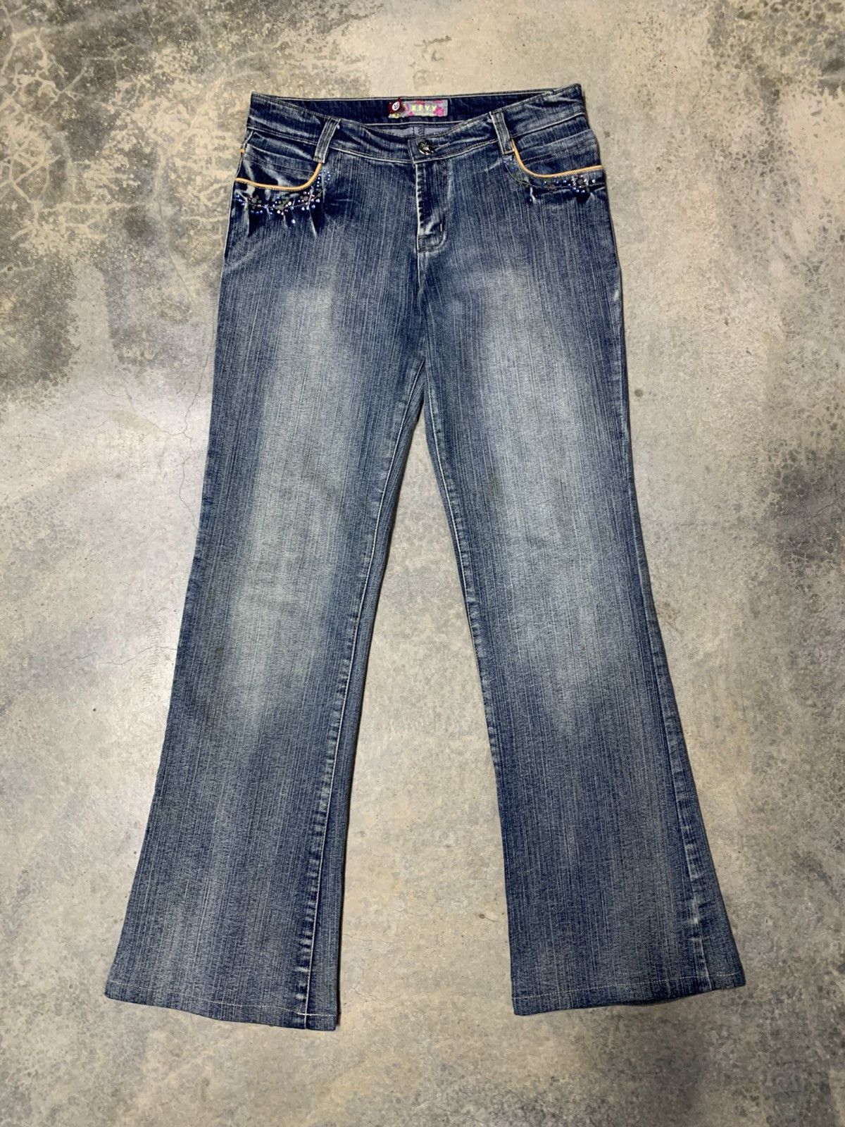 Japanese Brand × Vintage Flare denim X.F.Y.Y jean nice design Size 29" - 1 Thumbnail