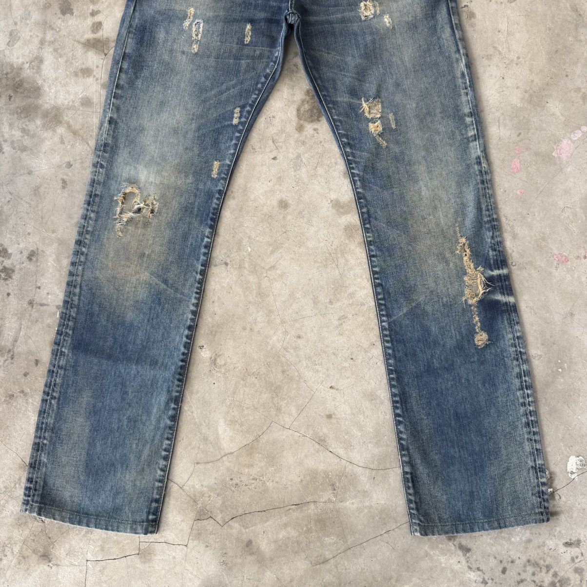 Japanese Brand W34x30.5 Vintage ZuElement Faded Rusty Ripped Denim Jean Size US 34 / EU 50 - 4 Thumbnail
