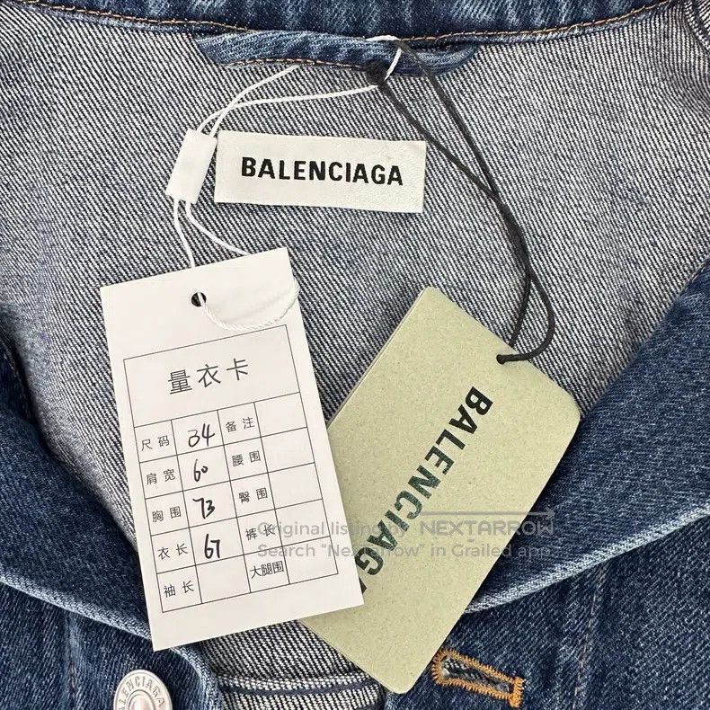 Balenciaga Balenciaga Front and Back Letter Logo Denim Jacket Size XXS / US 00 / IT 34 - 5 Thumbnail