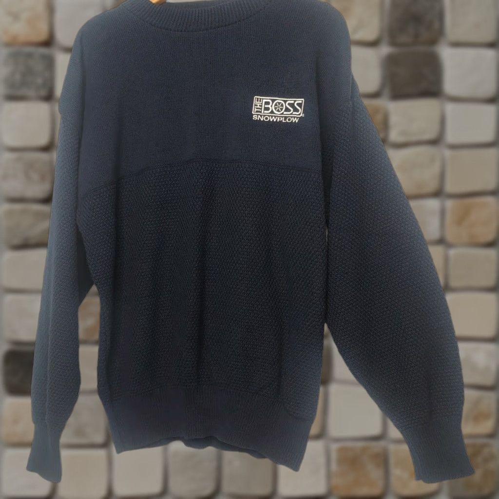 Vintage VINTAGE The Boss Snowplow Sweater Stone Creek XL Pullover Navy Blue Workwear Embroidered Logo Men Size US XL / EU 56 / 4 - 1 Thumbnail