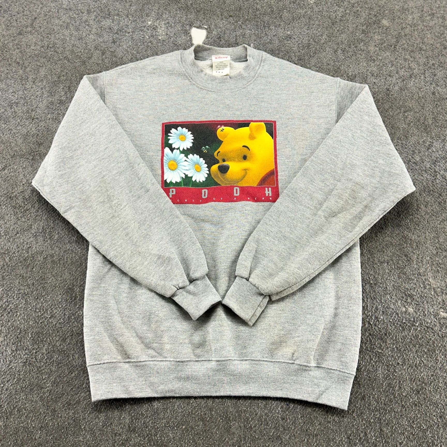 Disney VINTAGE Disney Winnie The Pooh Sweatshirt Mens Small Gray Pullover Box Logo 90s Size US S / EU 44-46 / 1 - 2 Thumbnail