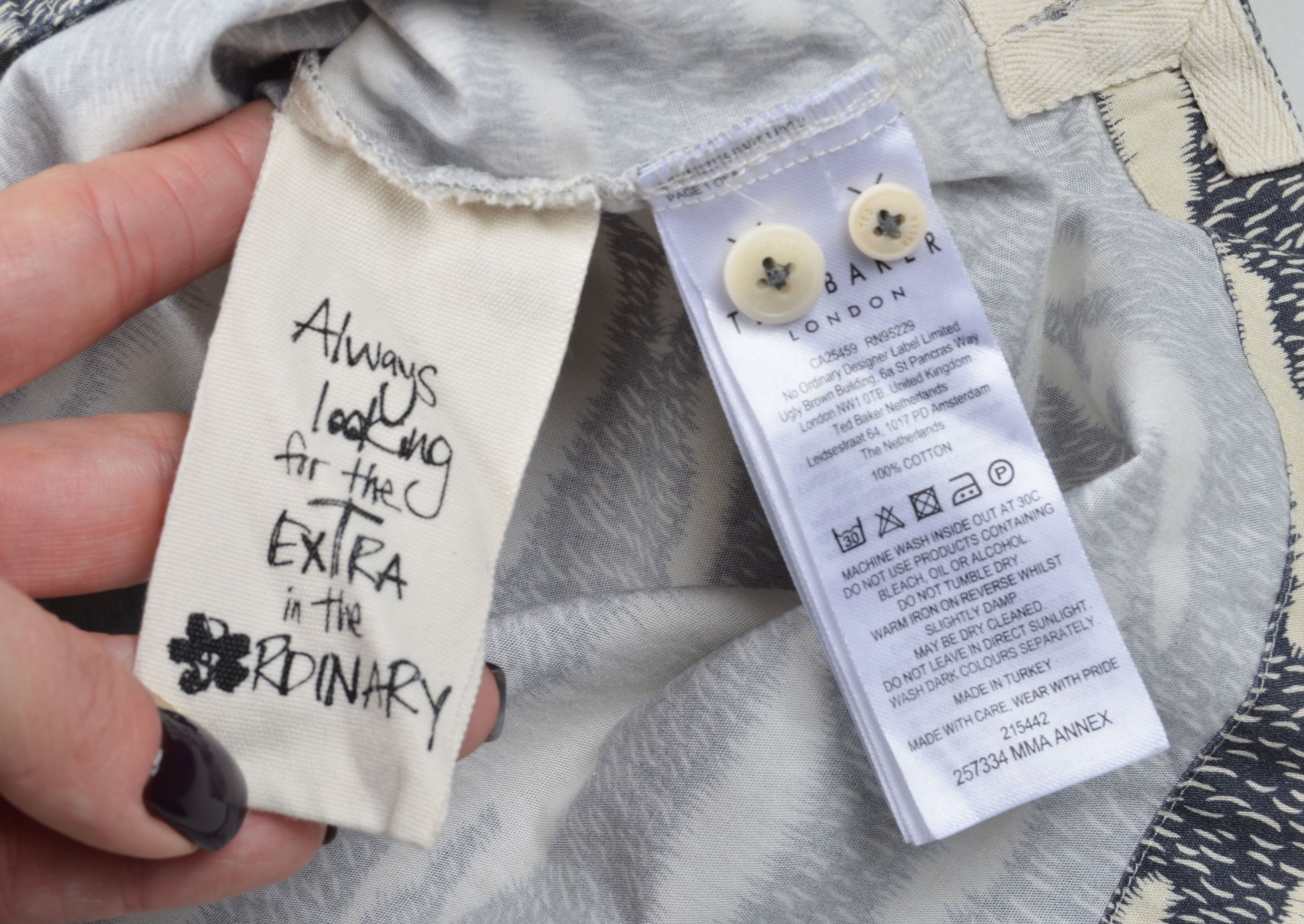 Designer × Ted Baker Ted Baker London Long Sleeve Button Up Printed Shirt Size US XL / EU 56 / 4 - 6 Thumbnail
