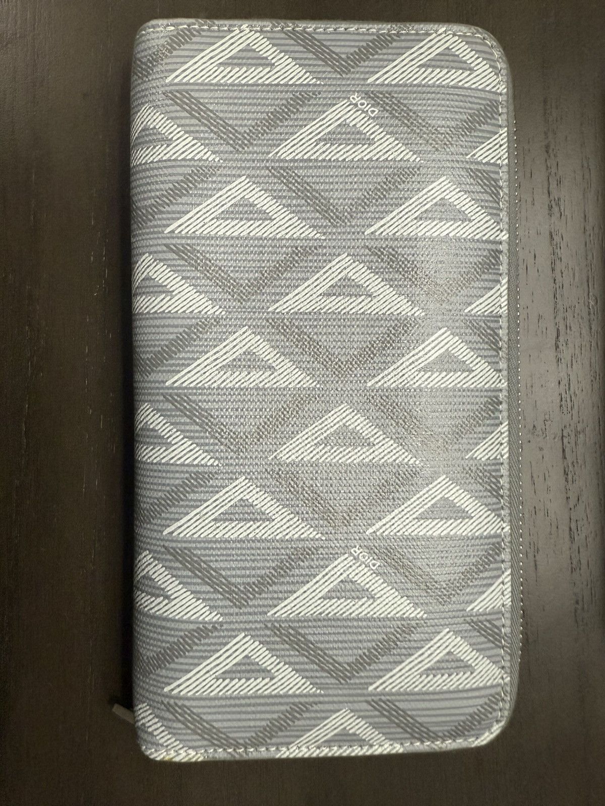 Dior CHRISTIAN DIOR GRAY CD DIAMOND CANVAS ZIPPED LONG WALLET Size ONE SIZE - 3 Thumbnail