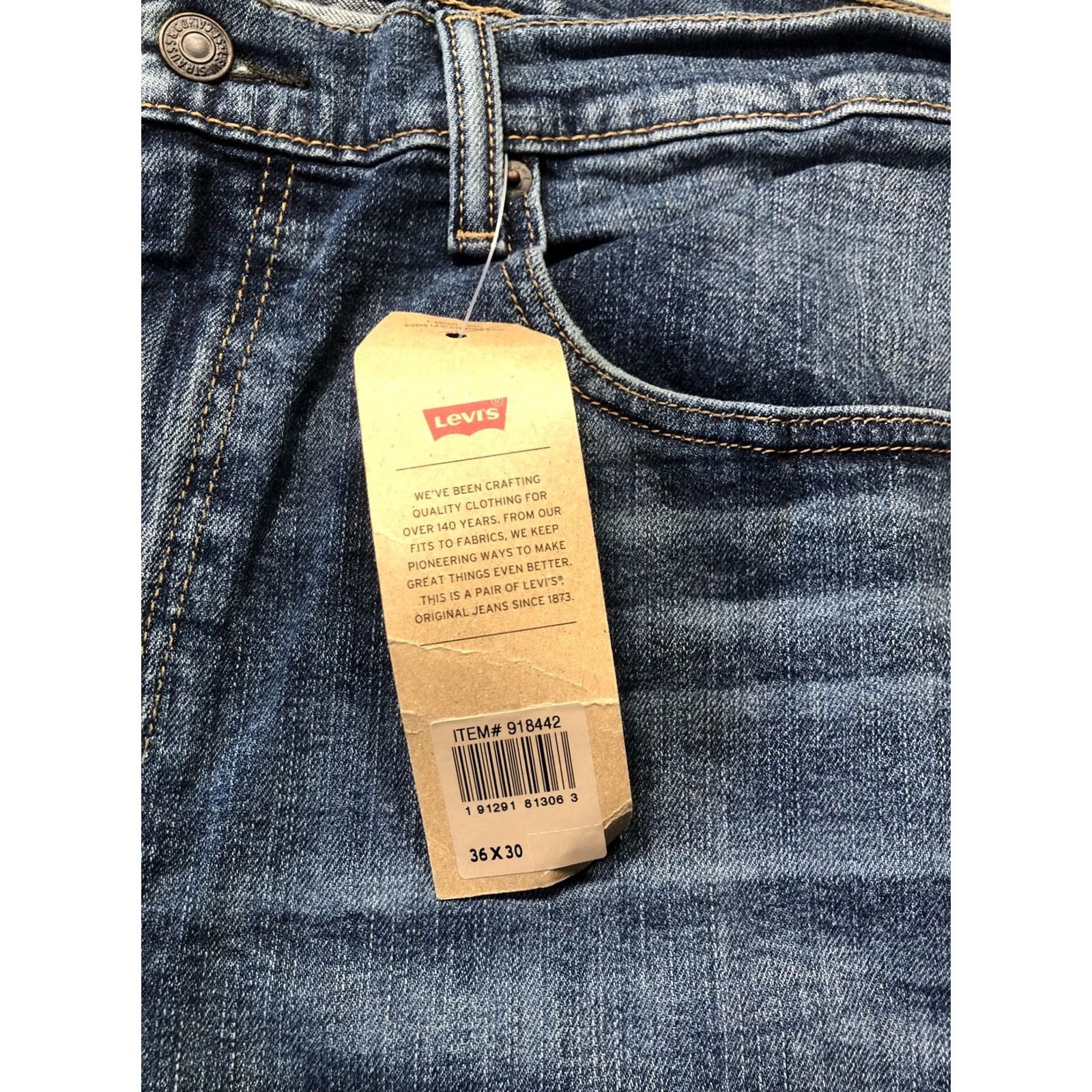 Levi's Levi's 505 Jeans Mens 36x30 Blue Medium Wash Regular Straight Zip Fly Denim Jeans Regular Fit Mens Size US 36 / EU 52 - 6 Thumbnail