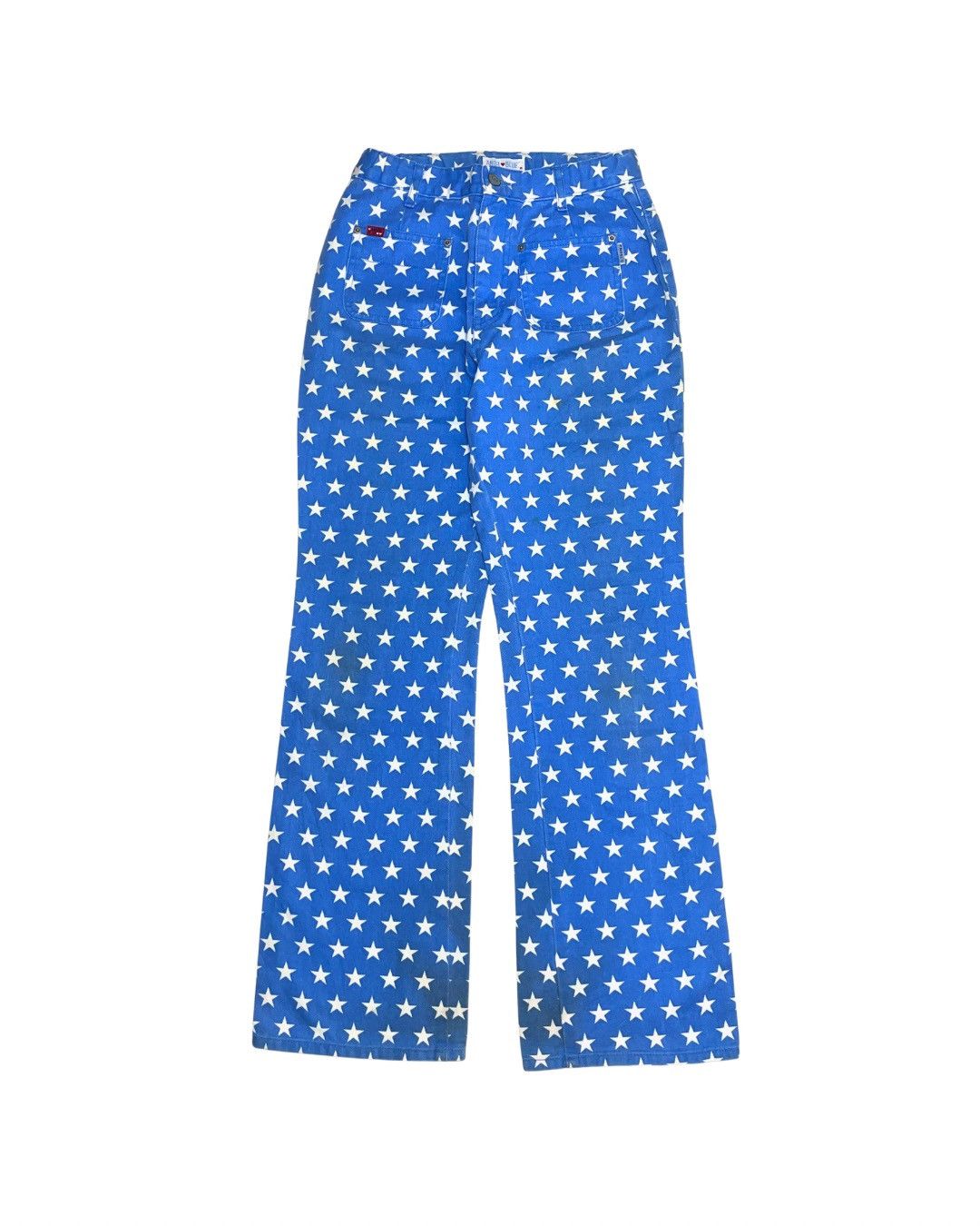 Angel Blue Angel Blue All-Over Star Print Bell-Bottom Trousers Size 26" / US 2 / IT 38 - 1 Thumbnail