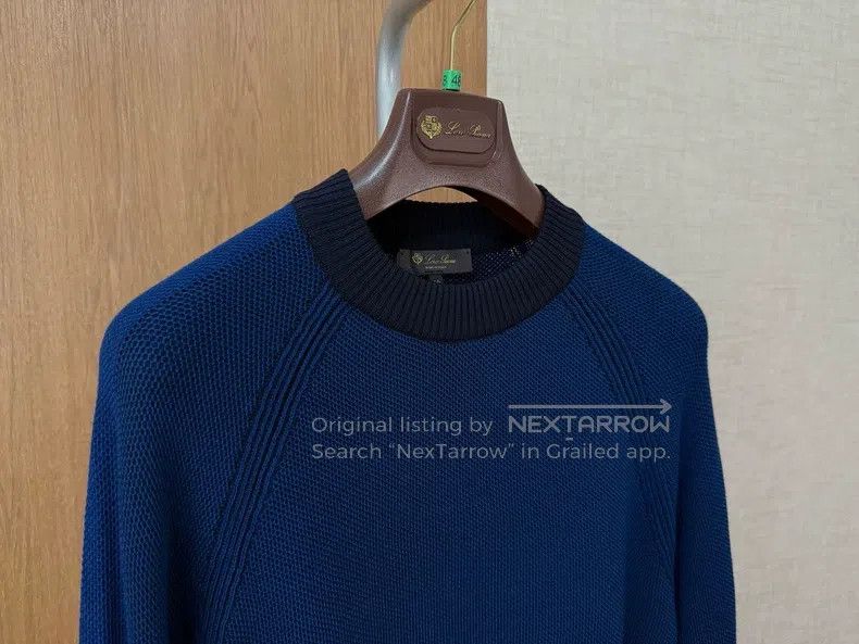 Loro Piana LORO PIANA Men's knit hoodie 70% small wool 30% silk Size US M / EU 48-50 / 2 - 2 Thumbnail