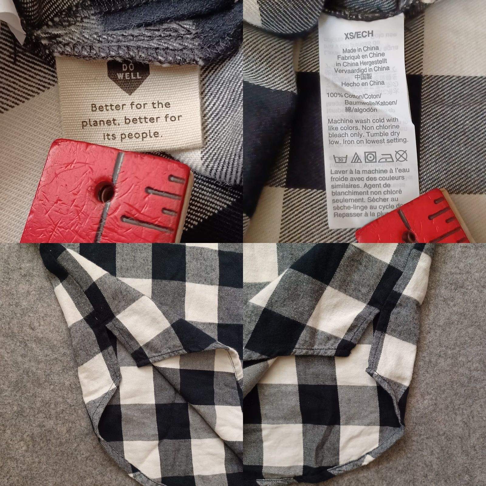 Madewell Madewell Shirt XS Black Ivory Check Oversized Button Up Long Sleeve Top Womens Size XS / US 0-2 / IT 36-38 - 9 Thumbnail