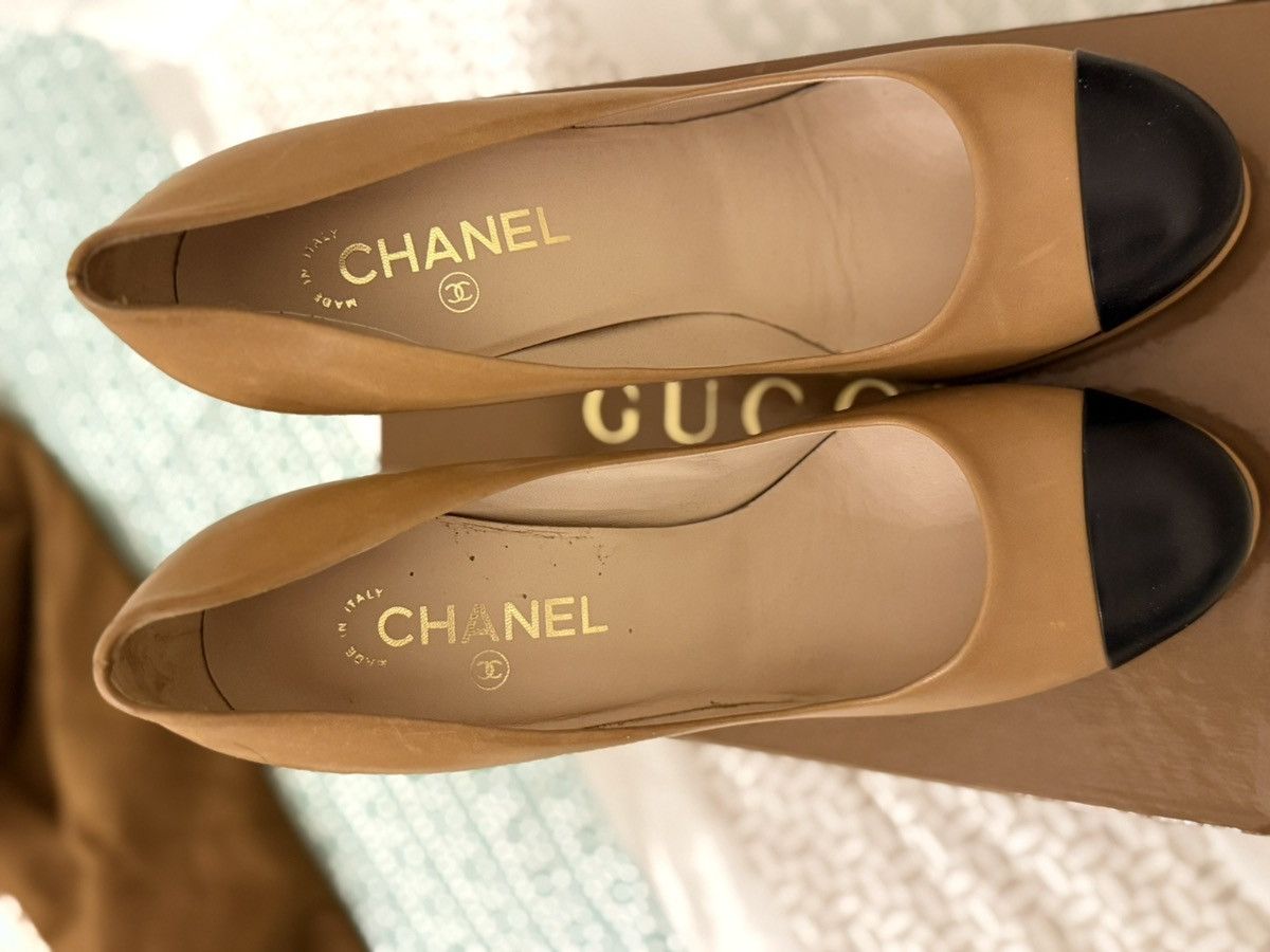 Chanel Channel heels in caramel color way Size US 11 / IT 41 - 5 Thumbnail