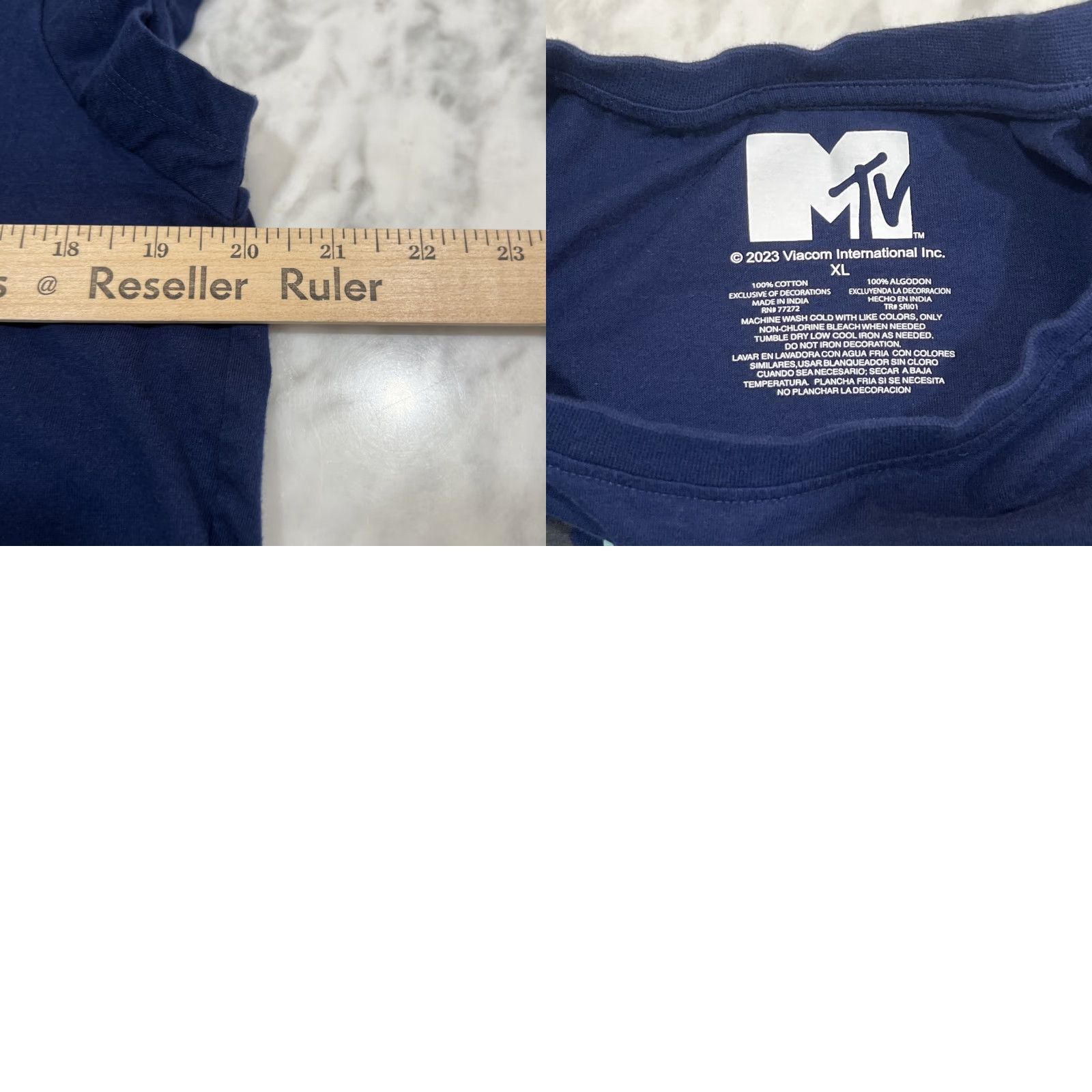 Vintage MTV NY T Shirt Women’s Crop Top Cap Sleeves XL Cotton Blue Crew Neck Hip Hop Music City Summer Size XL / US 12-14 / IT 48-50 - 8 Thumbnail