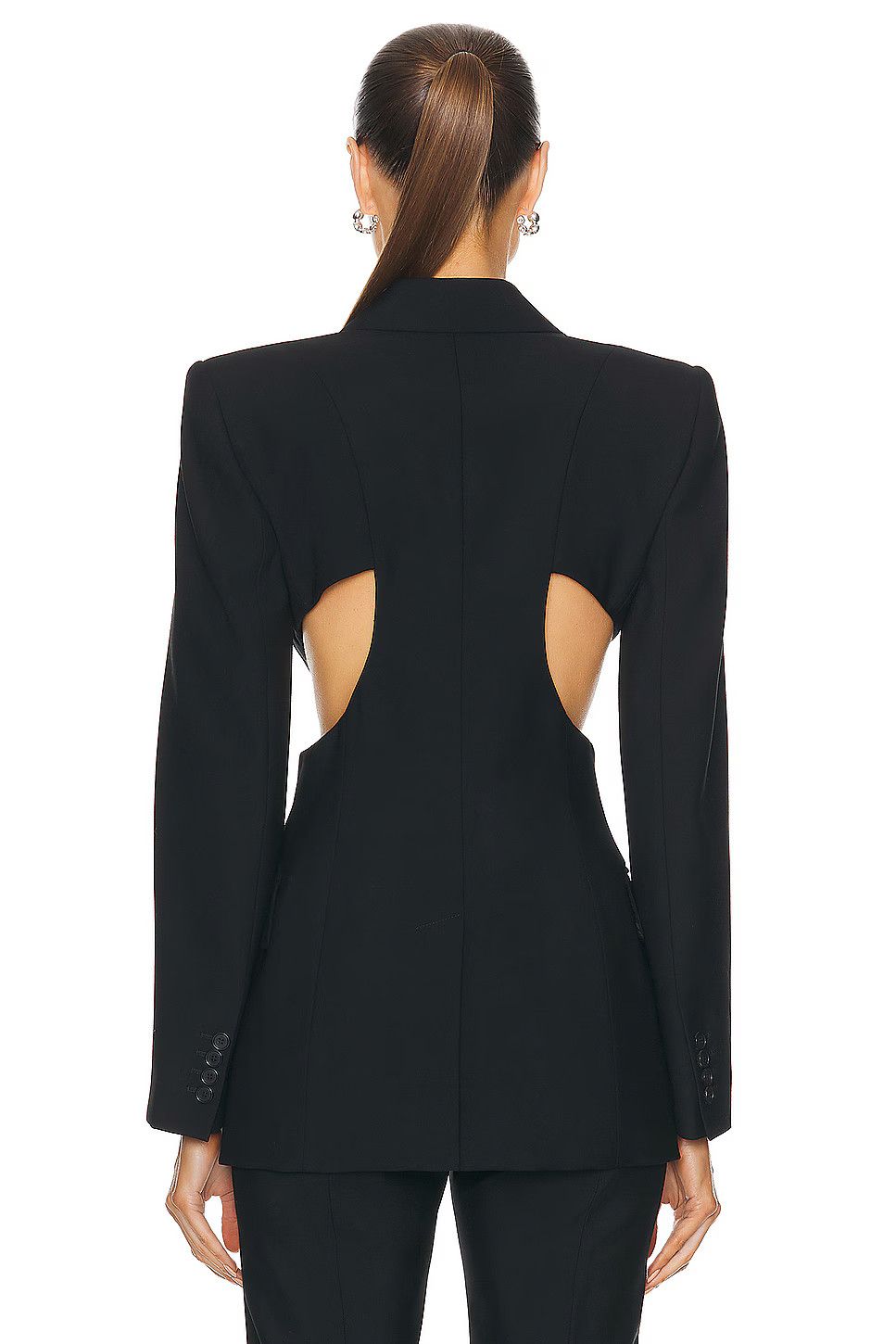 Alexander McQueen o1srvl11e0326 Sharp Blazer in Black Size L / US 10 / IT 46 - 3 Thumbnail