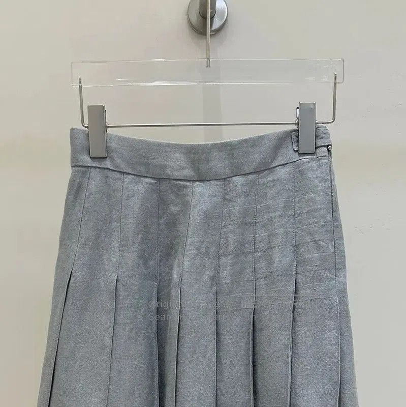 Thom Browne Thom Browne Pleated Gray Wool Midi Skirt . Size 23" - 2 Thumbnail