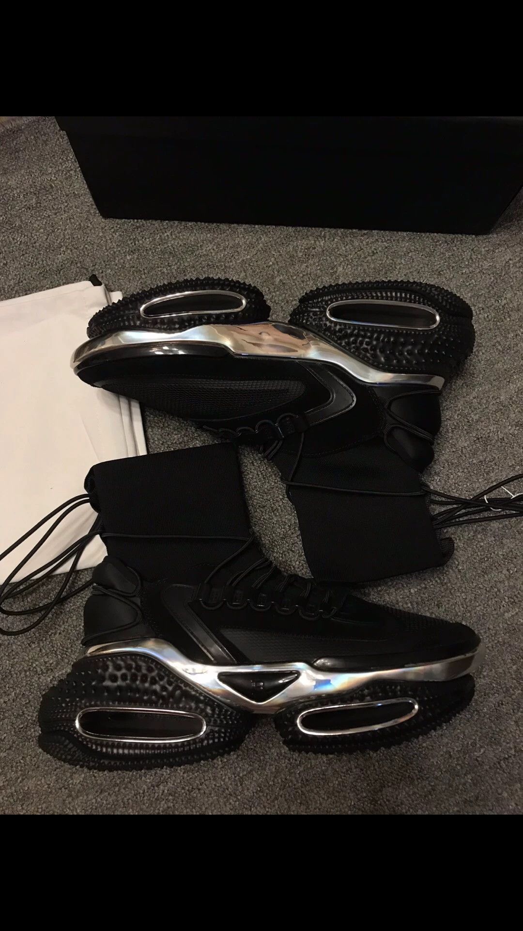 Balmain BALMAIN high-top sneakers 43 black silver thick Size US 10 / EU 43 - 7 Thumbnail