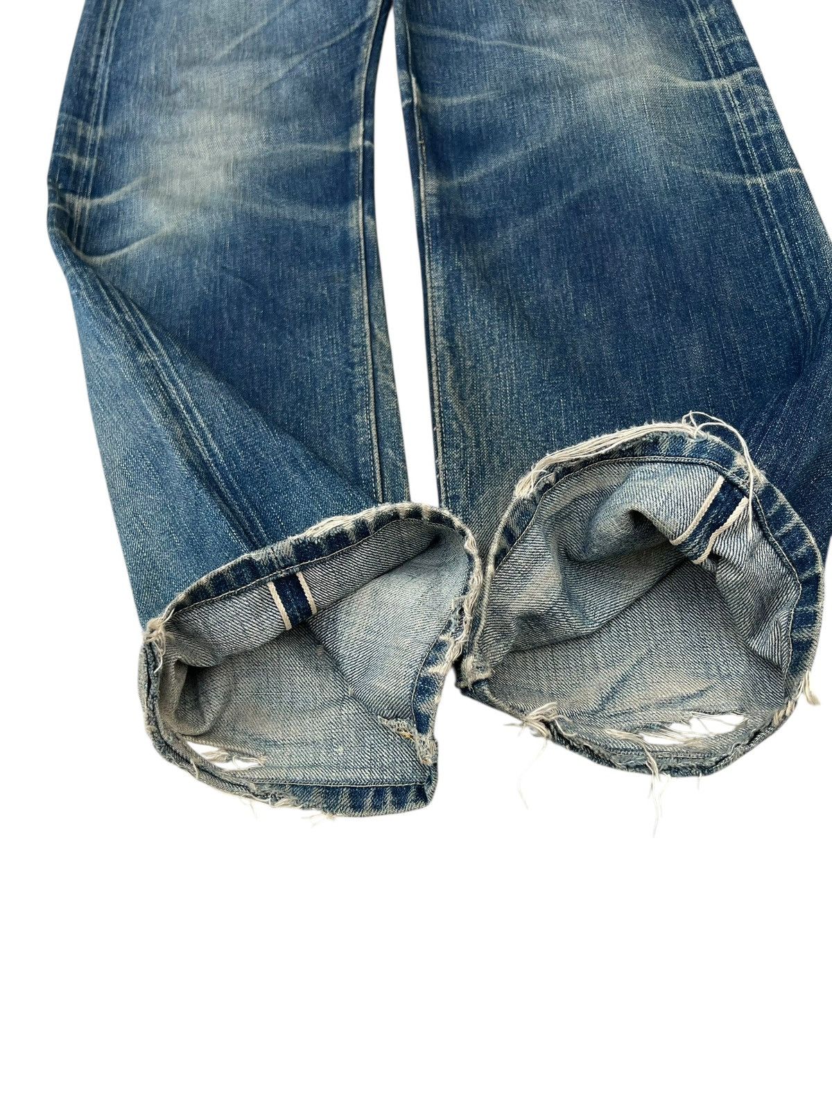 Full Count & Co. Trashed VTG Full Count Aging Dirty Mud Denim Selvedge Jeans Size US 32 / EU 48 - 11 Thumbnail