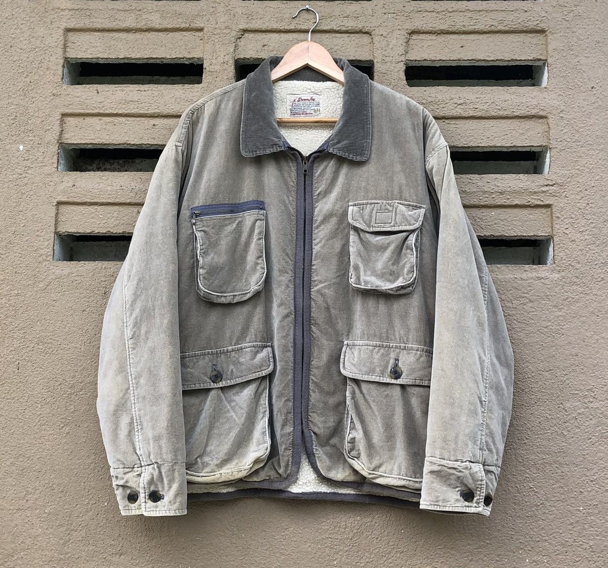Vintage VTG Faded Multi Cargo Pocket Suede Lined Sherpa SafariJacket Size US L / EU 52-54 / 3 - 1 Thumbnail