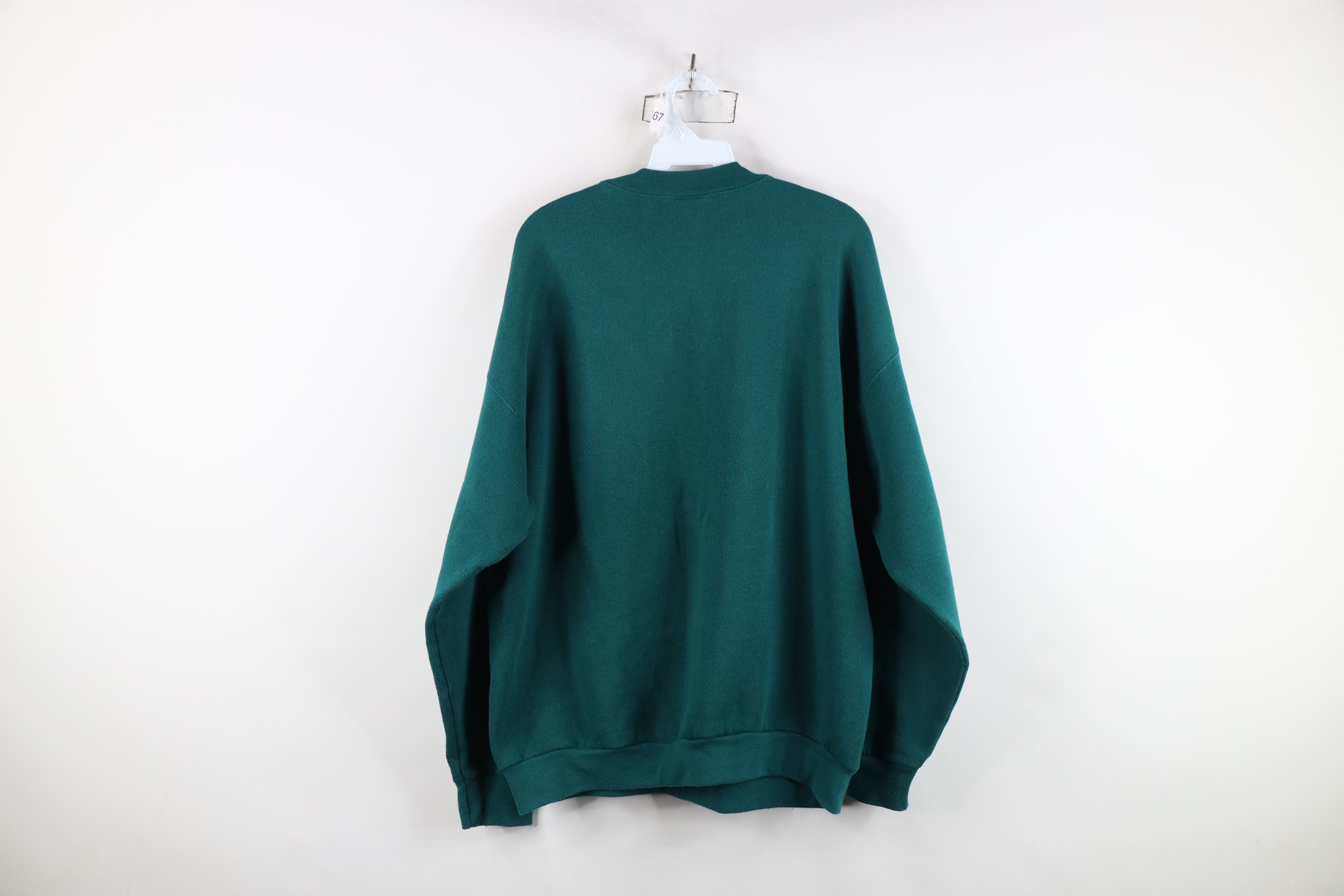 Vintage Vintage 90s Streetwear Blank Crewneck Sweatshirt Green Size US L / EU 52-54 / 3 - 12 Thumbnail