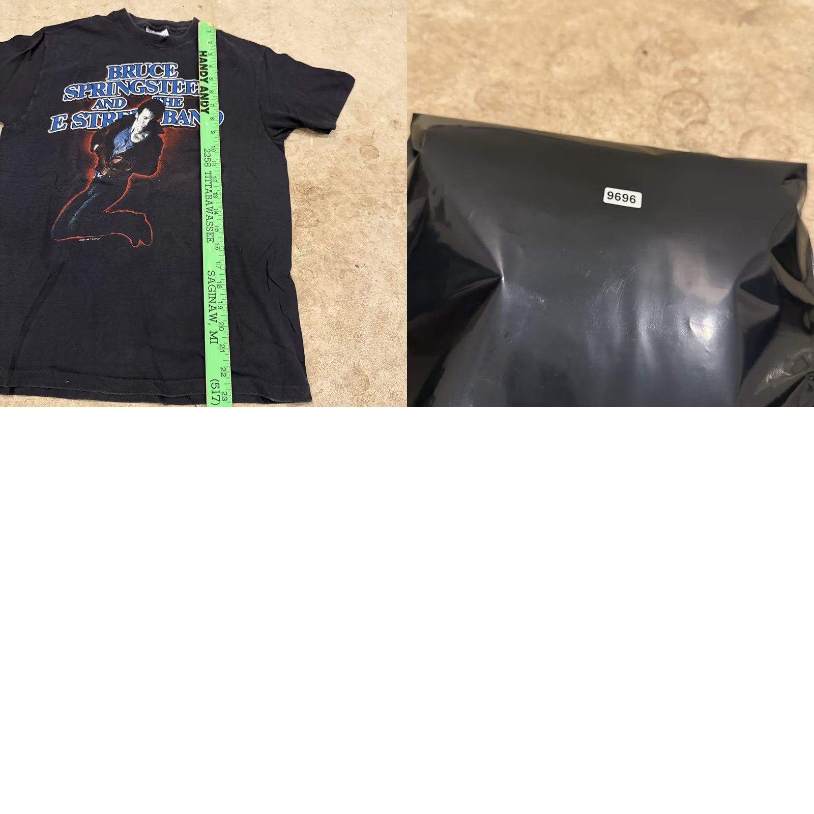 Hanes VINTAGE Bruce Springsteen Born In The USA Tour 84-85 SMALL T-Shirt Mens Black Cotton 80s Band Shirt Size ONE SIZE - 8 Thumbnail