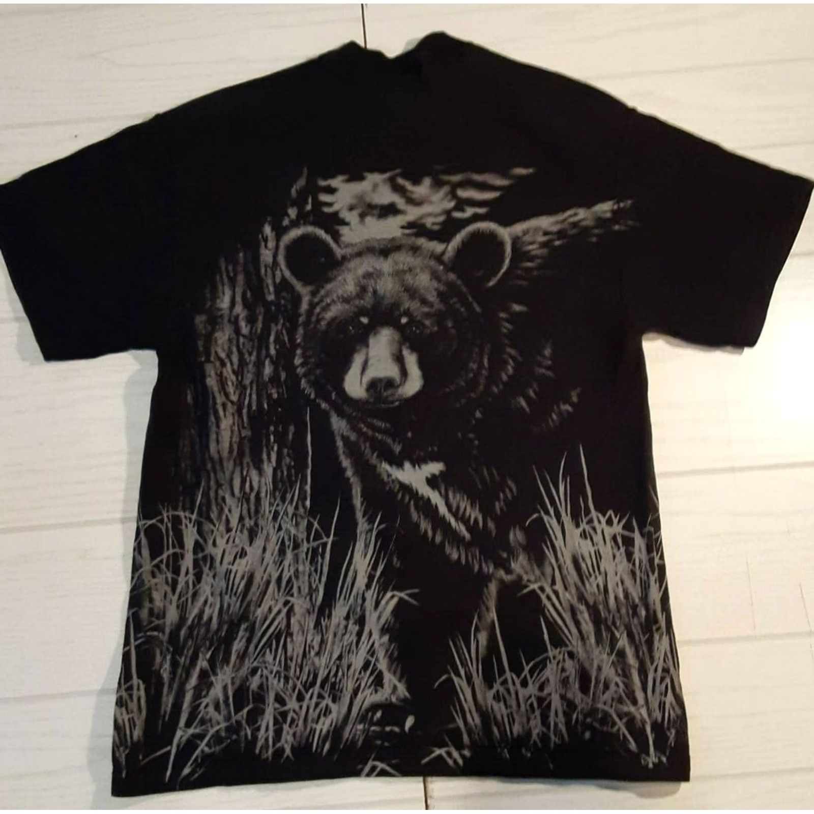 Delta VINTAGE Grizzly Mama Bear Wildlife T-Shirt LG Black Delta Nature Front&Back Size US L / EU 52-54 / 3 - 3 Thumbnail