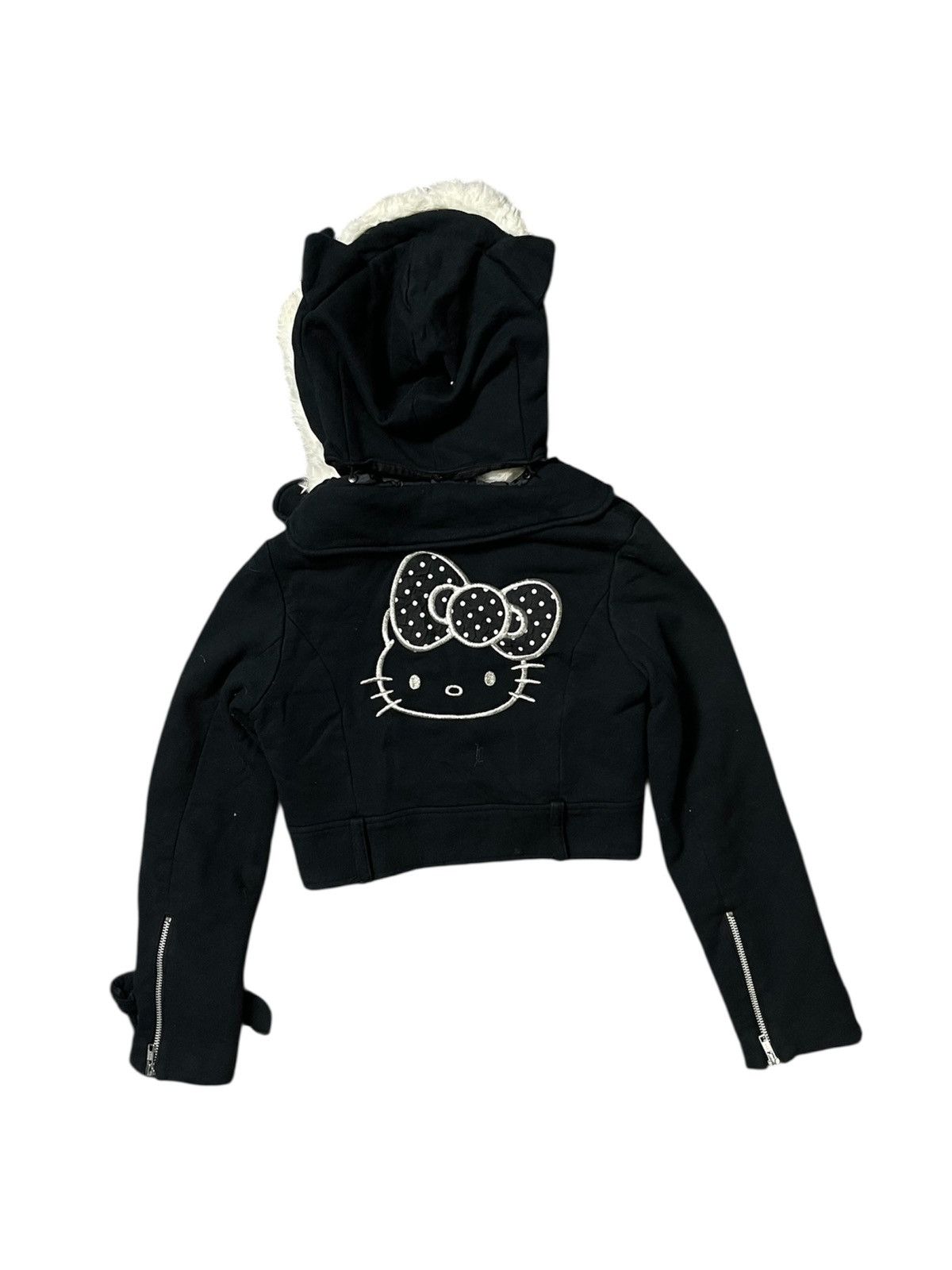 Japanese Brand 2000s HELLO KITTY X BLACK PEACE NOW RIDER JACKET RARE DESIGN Size M / US 6-8 / IT 42-44 - 3 Thumbnail