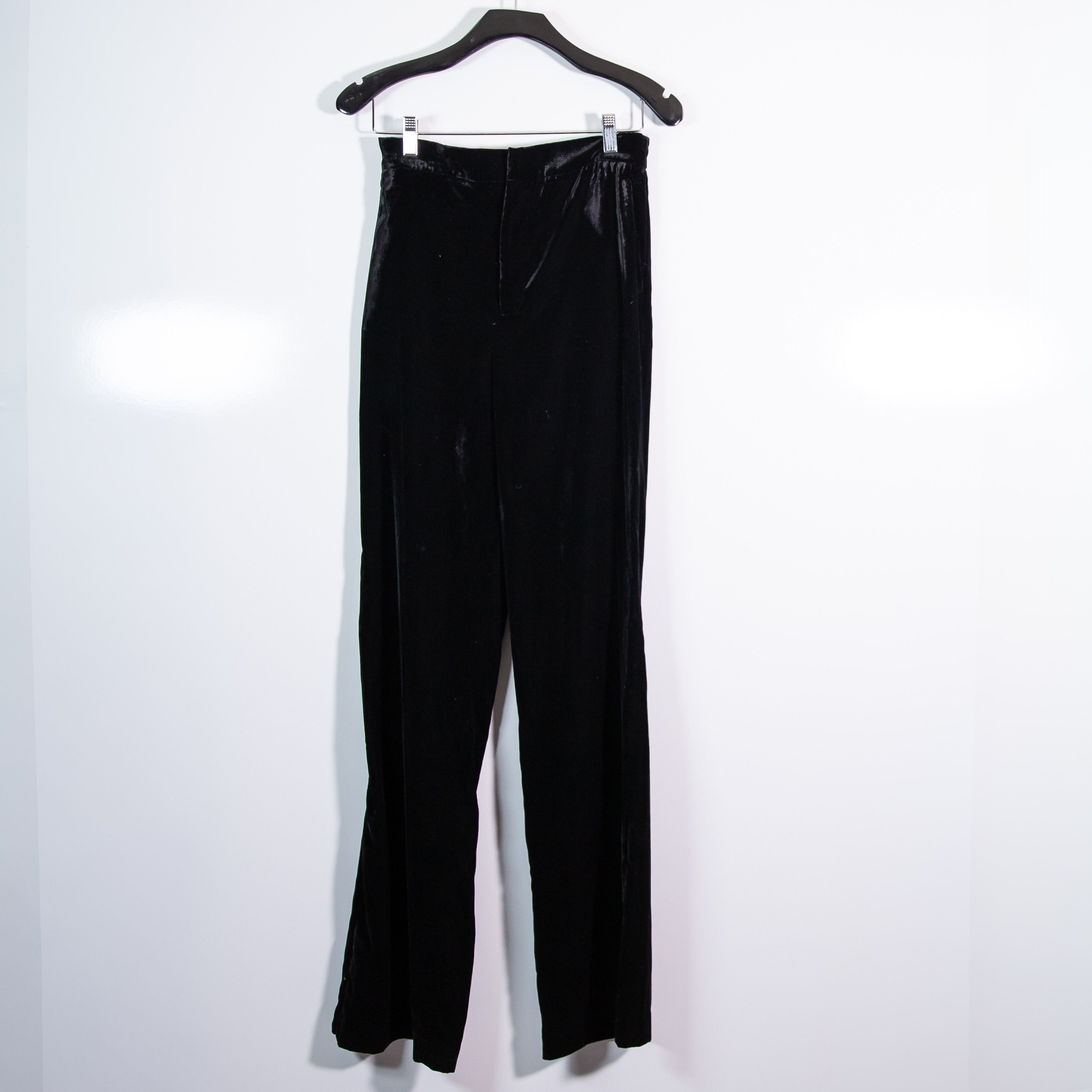 Zara NEW Zara Velvet Velour Mid Rise Straigh Size 25" / US 0 / IT 36 - 1 Thumbnail