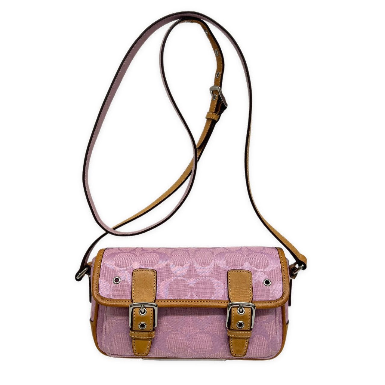 Coach COACH Pink Signature Flap Shoulder Bag Size ONE SIZE - 1 Thumbnail