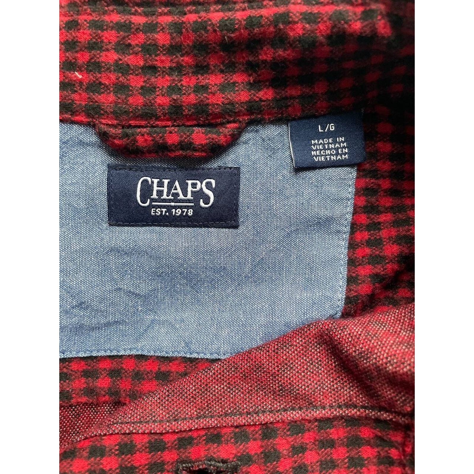Chaps Vintage CHAPS Red Black Micro Check Flannel Shirt L Size US L / EU 52-54 / 3 - 8 Thumbnail