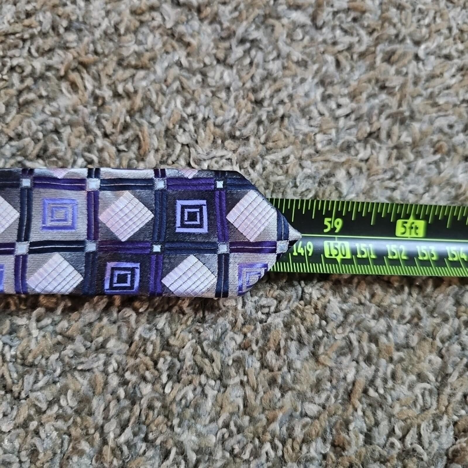 Alexander Julian alexander julian colours Neck tie Purple Silver Geometric Size ONE SIZE - 5 Thumbnail