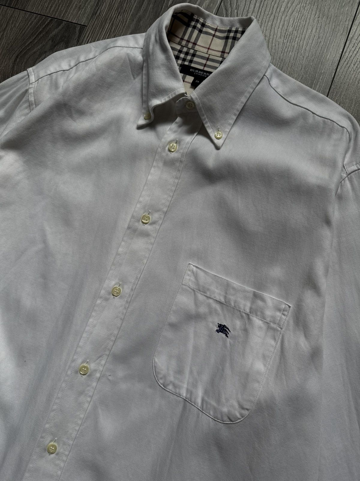 Burberry Burberry White Checkered Shirt Size US L / EU 52-54 / 3 - 2 Thumbnail