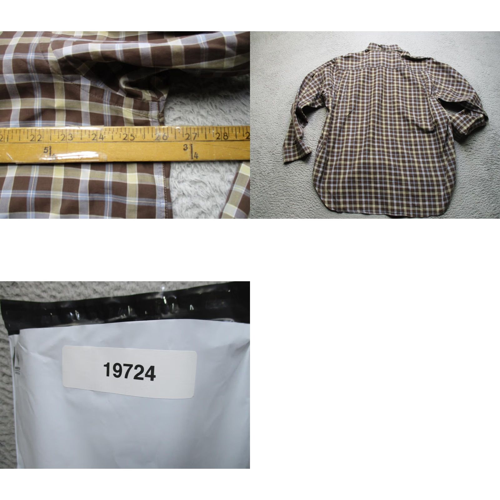 Billy Reid Billy Reid Shirt Mens XL Brown Plaid Button Front Long Sleeve Made In Italy Size US XL / EU 56 / 4 - 8 Thumbnail