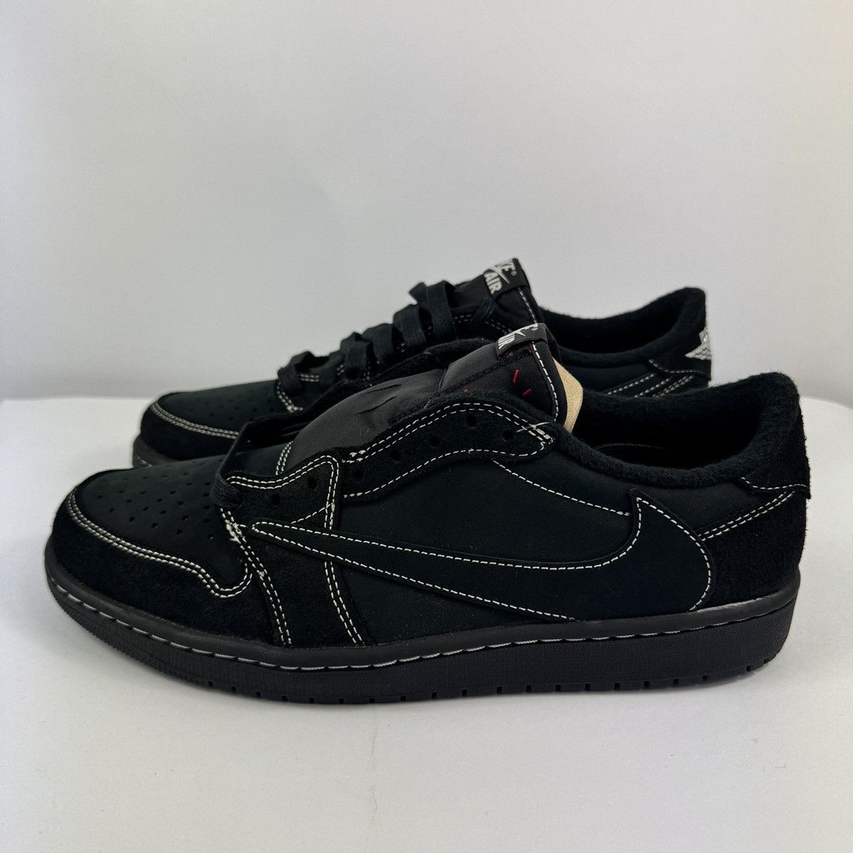 Jordan Brand × Supreme JORDAN 1 RETRO LOW TRAVIS SCOTT BLACK PHANTOM SNEAKERS Size US 11 / EU 44 - 6 Thumbnail